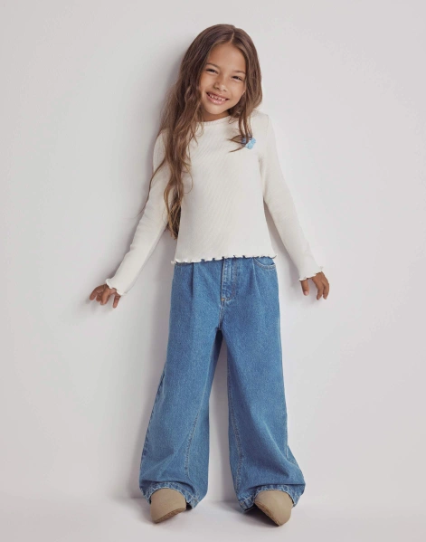 Джинсы Long leg с защипами для девочки-0