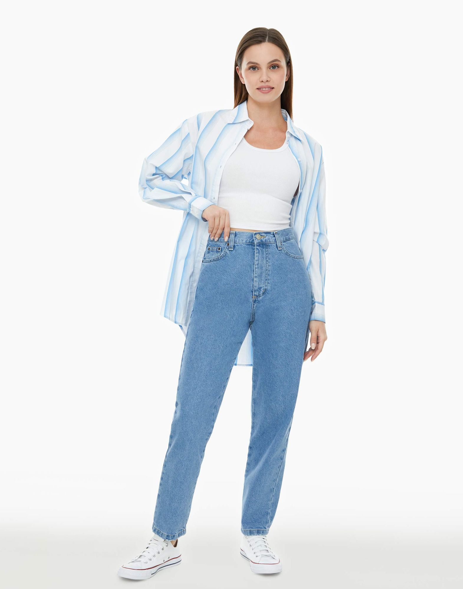 Джинсы New Mom Fit с высокой талией-0