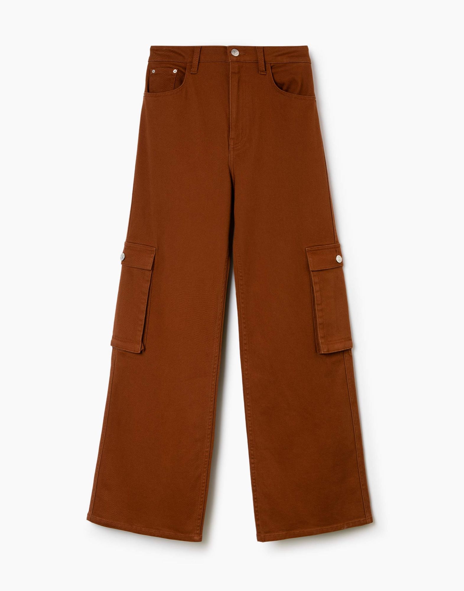 Джинсы Wide leg Cargo медного цвета -4
