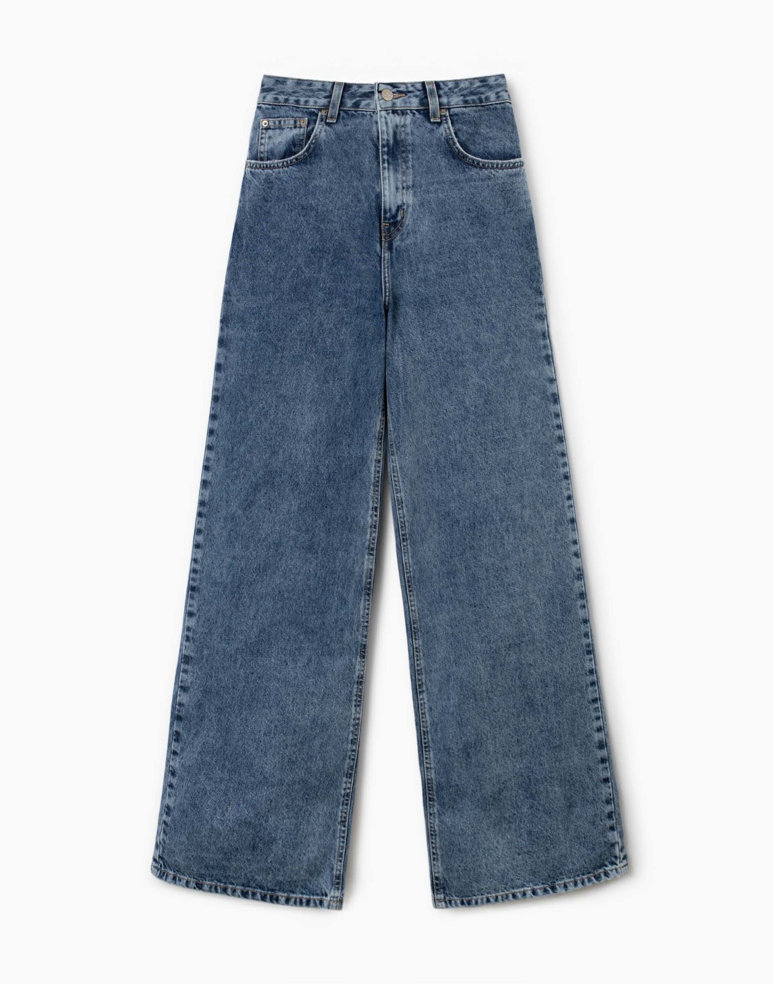 Джинсы Wide leg с высокой талией-5