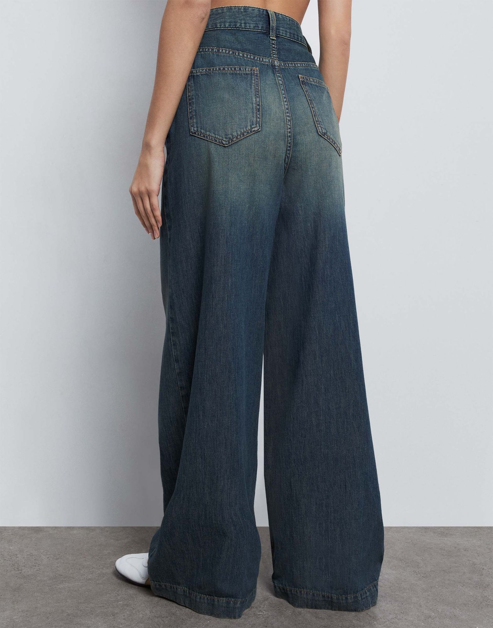 Джинсы Wide leg с высокой талией GJN031102-1 купить по цене от 999 ...