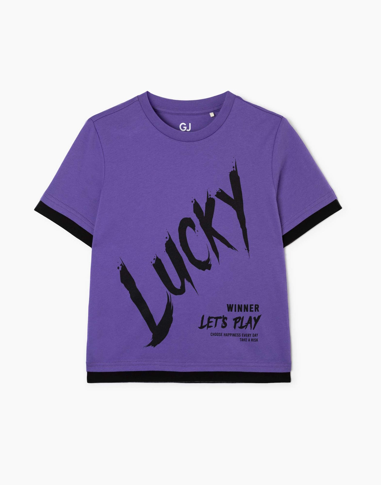 Фиолетовая футболка с принтом для мальчика-1