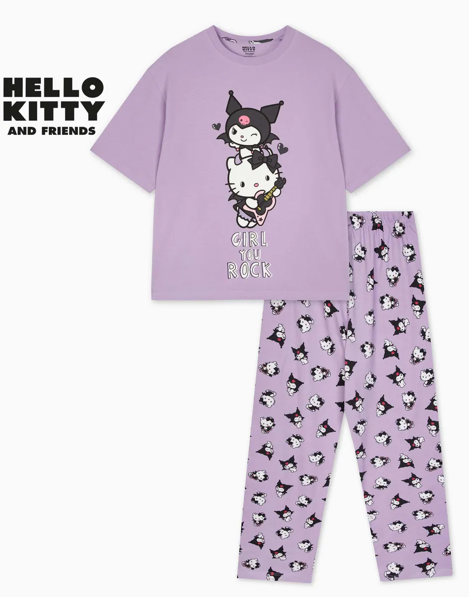 Фиолетовая пижама oversize с принтом Hello Kitty GSL001780-1 купить по цене  от 999 рублей с доставкой по России