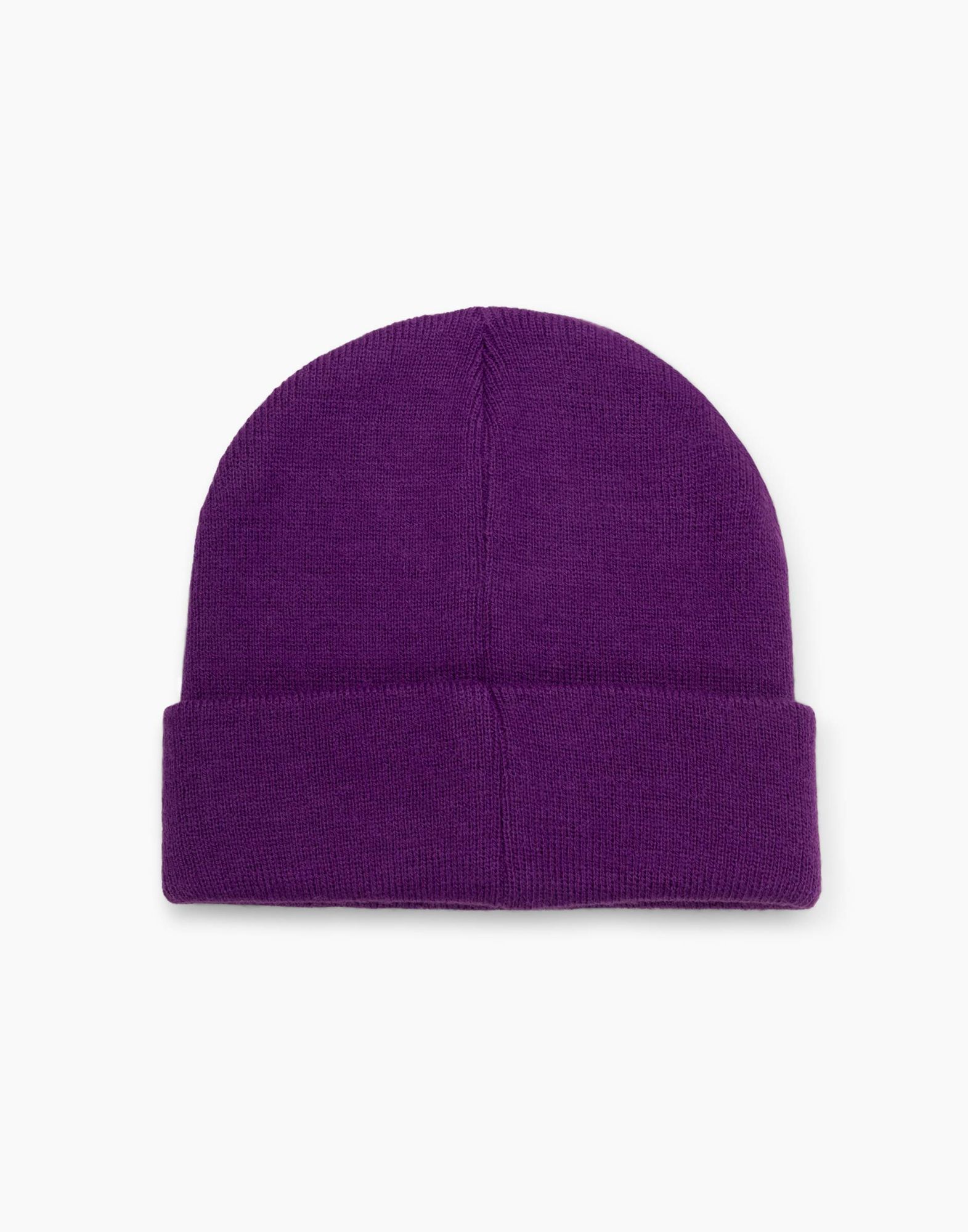 Фиолетовая шапка с вышивкой для девочки-3