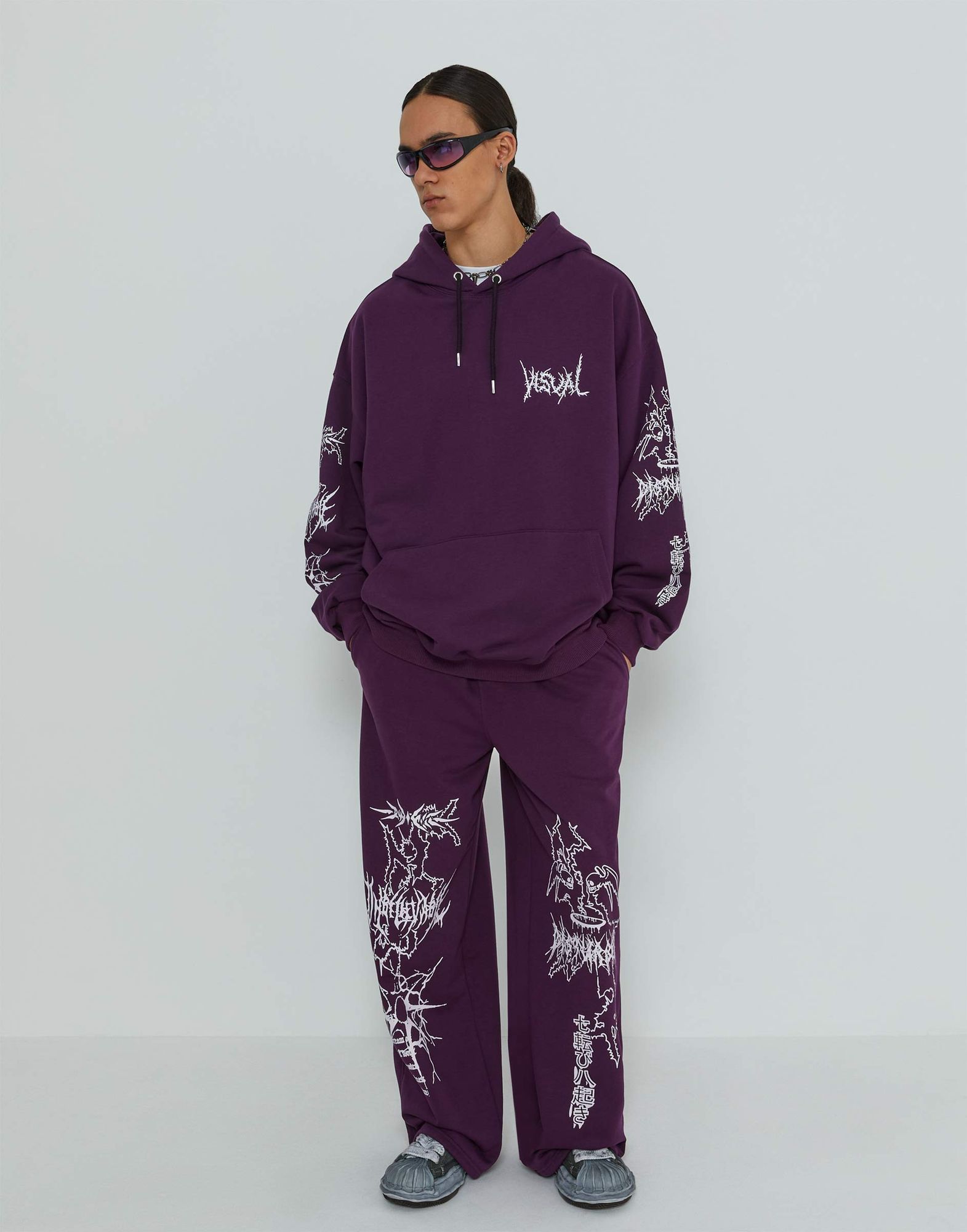 Фиолетовое худи oversize с принтом BAC013248-1 купить по цене от 549 ...