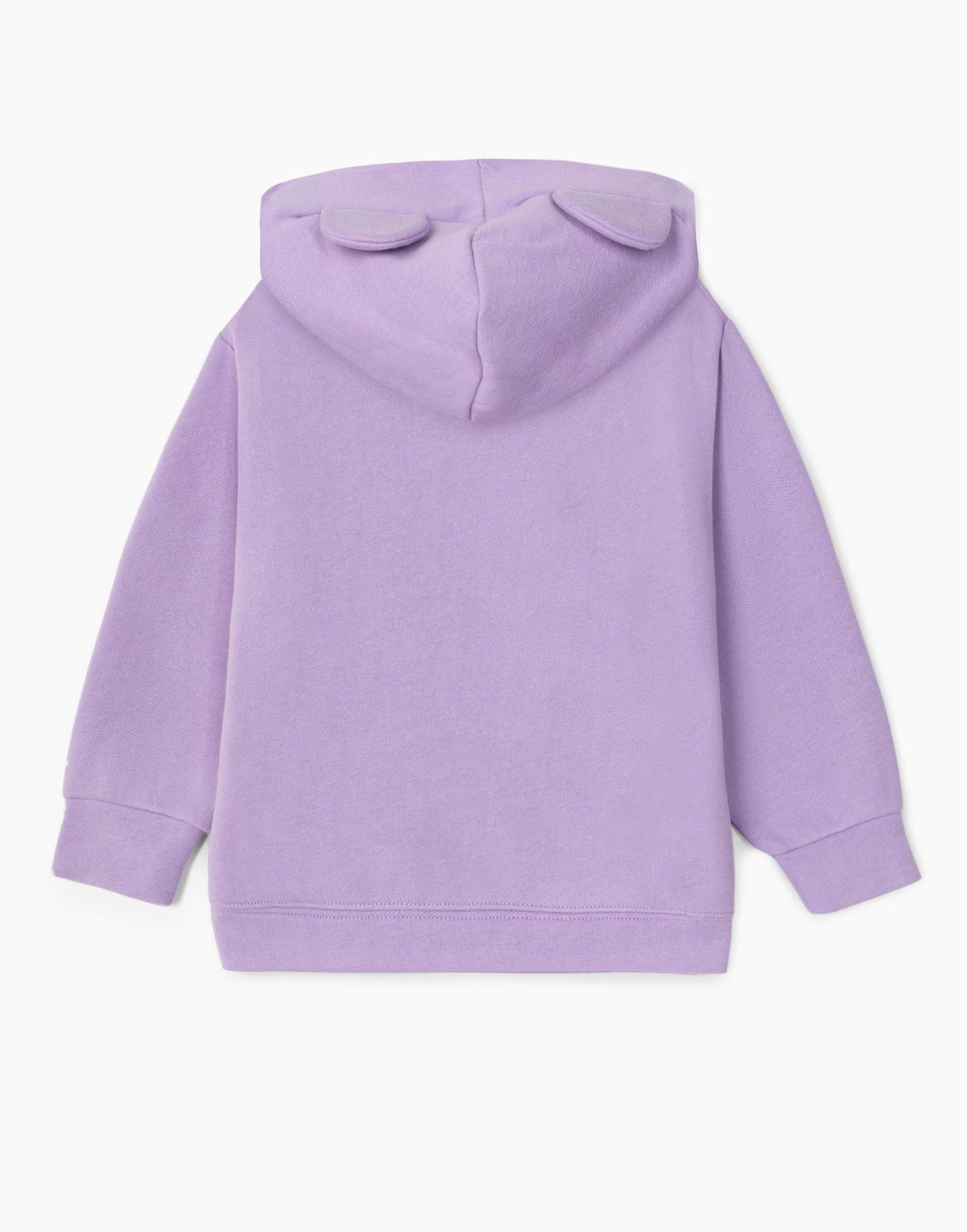 Фиолетовое худи oversize с вышивкой для девочки-1