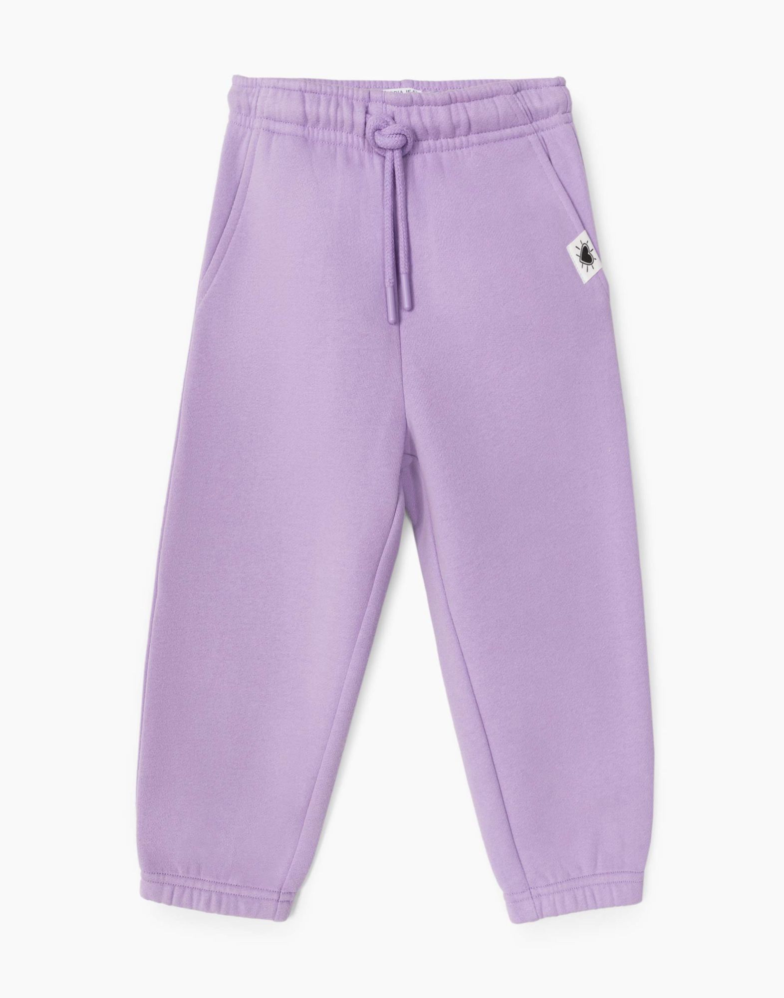 Фиолетовые спортивные брюки jogger с нашивкой для девочки-0
