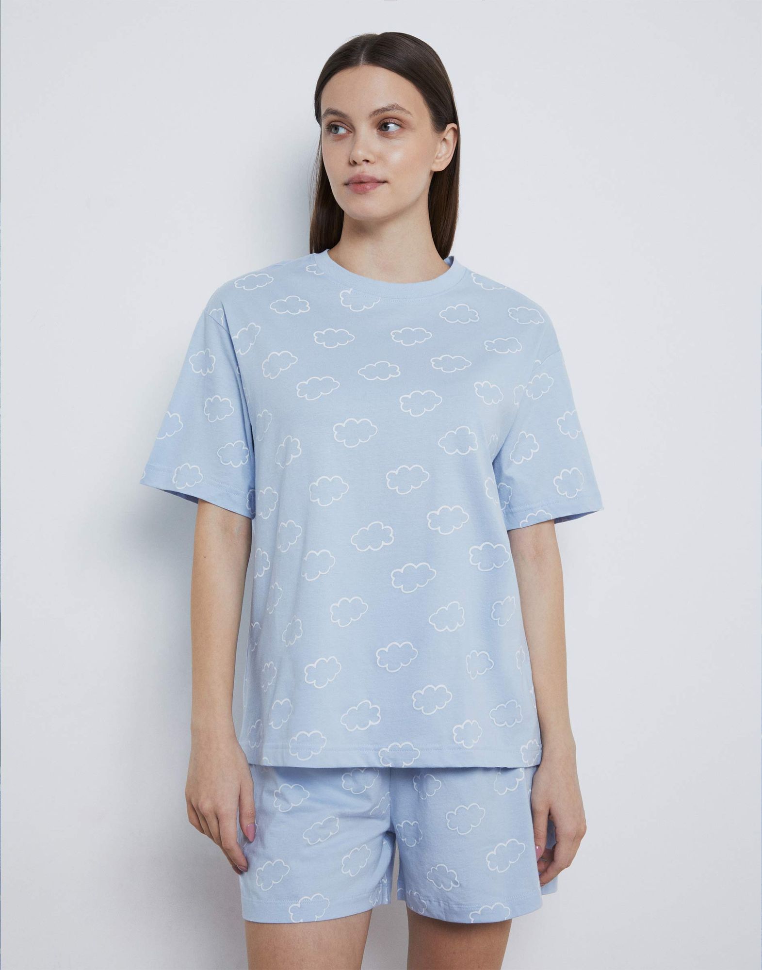 Голубая пижама с облаками-2