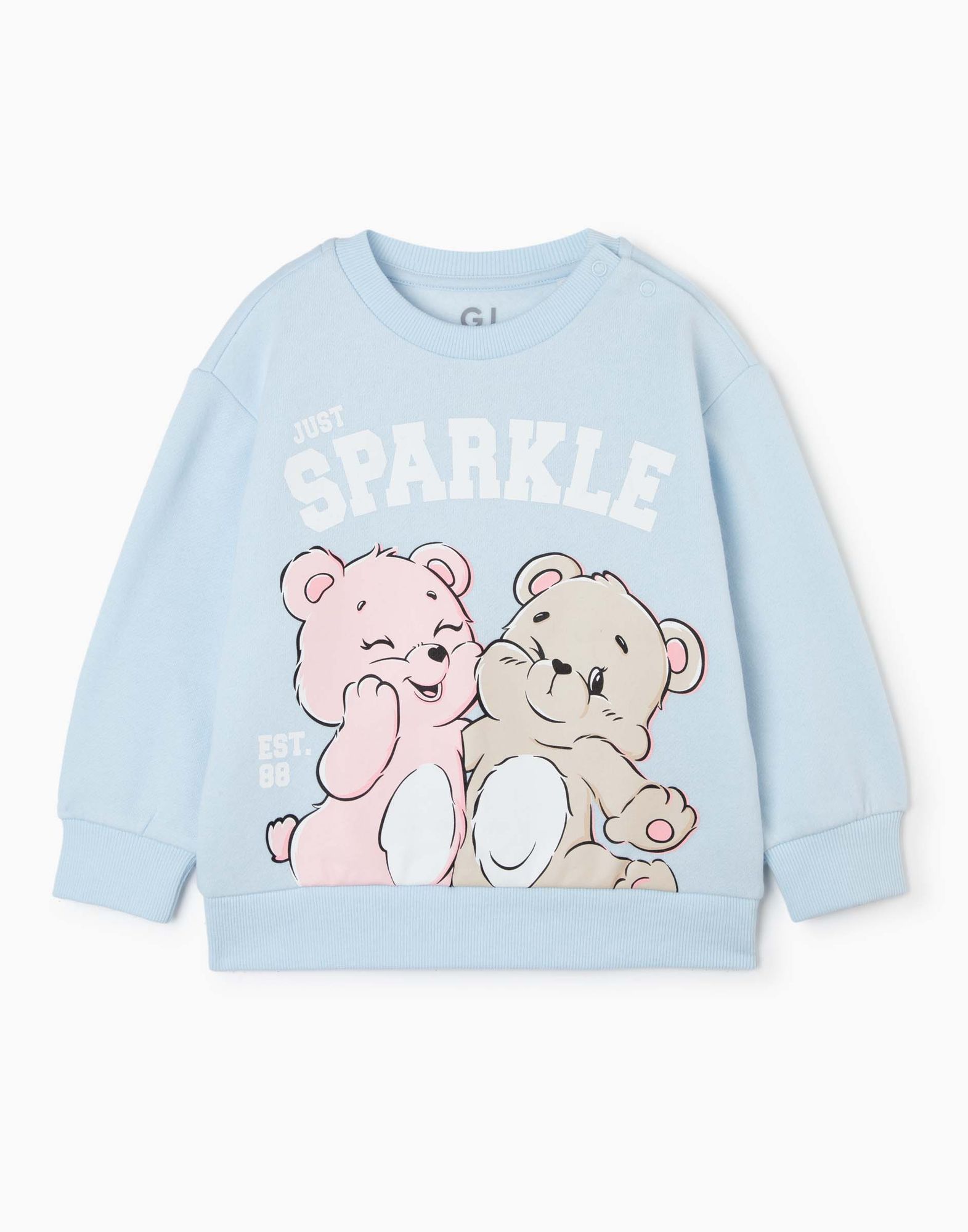 Голубой свитшот с принтом Sparkle для девочки-0