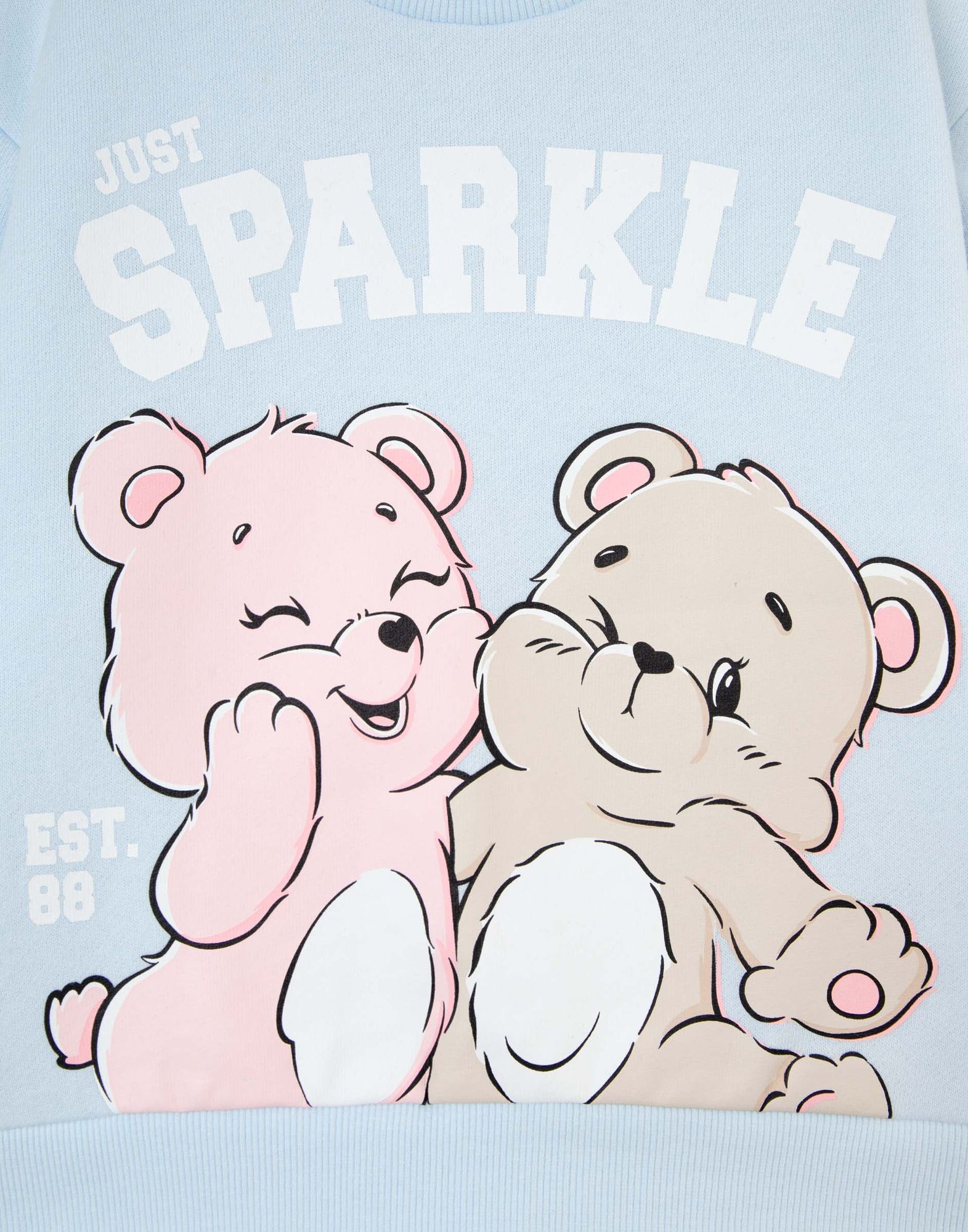 Голубой свитшот с принтом Sparkle для девочки-2