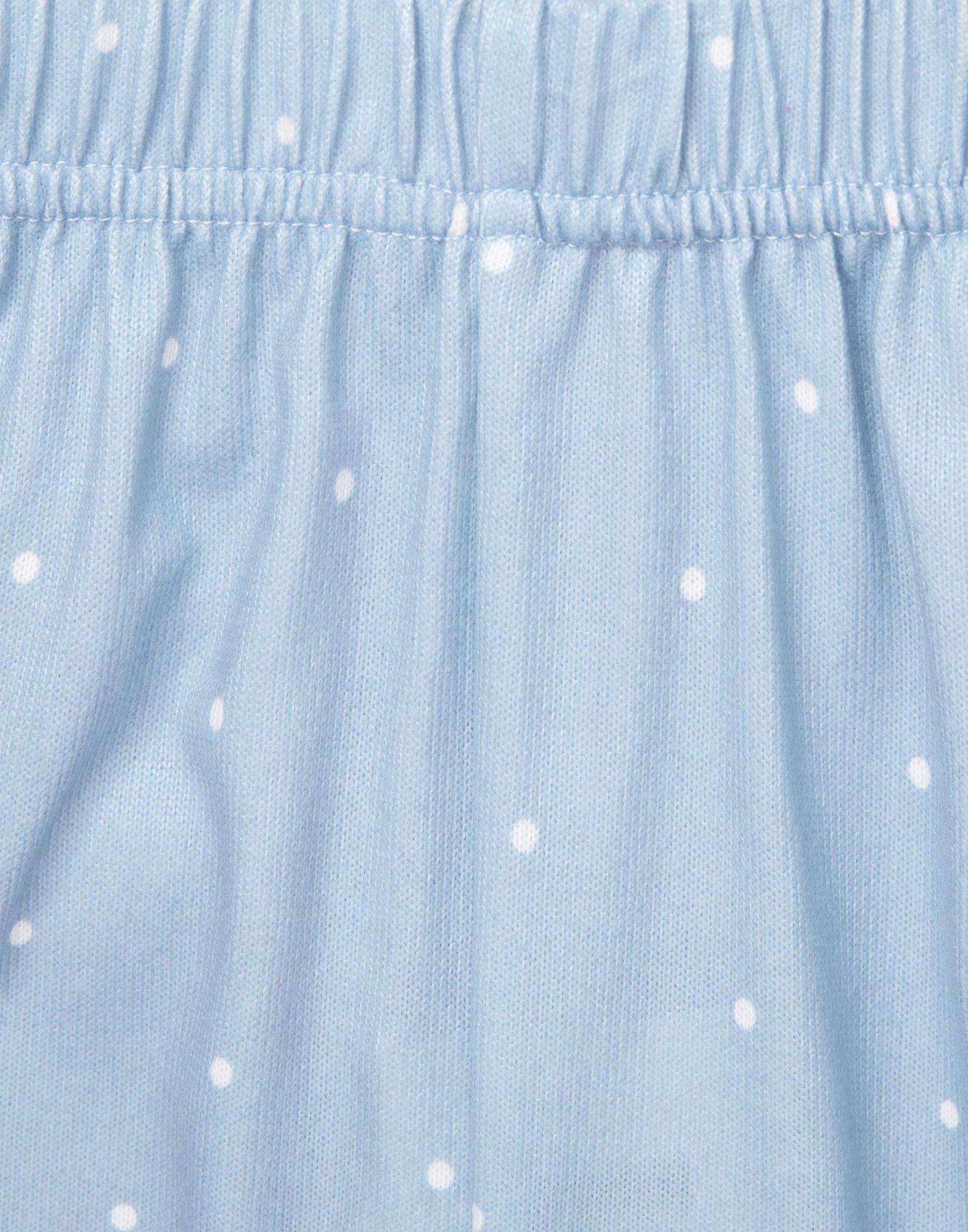 Голубые домашние брюки в горох для девочки-3