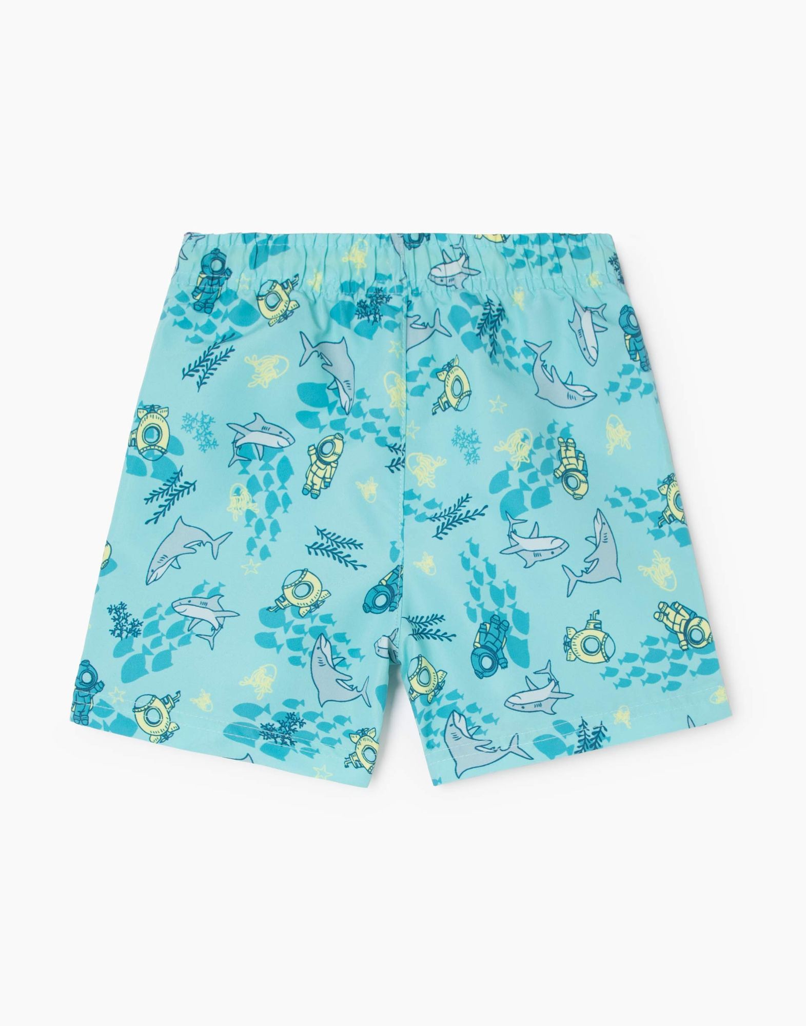 Голубые плавательные шорты с принтом для мальчика-1