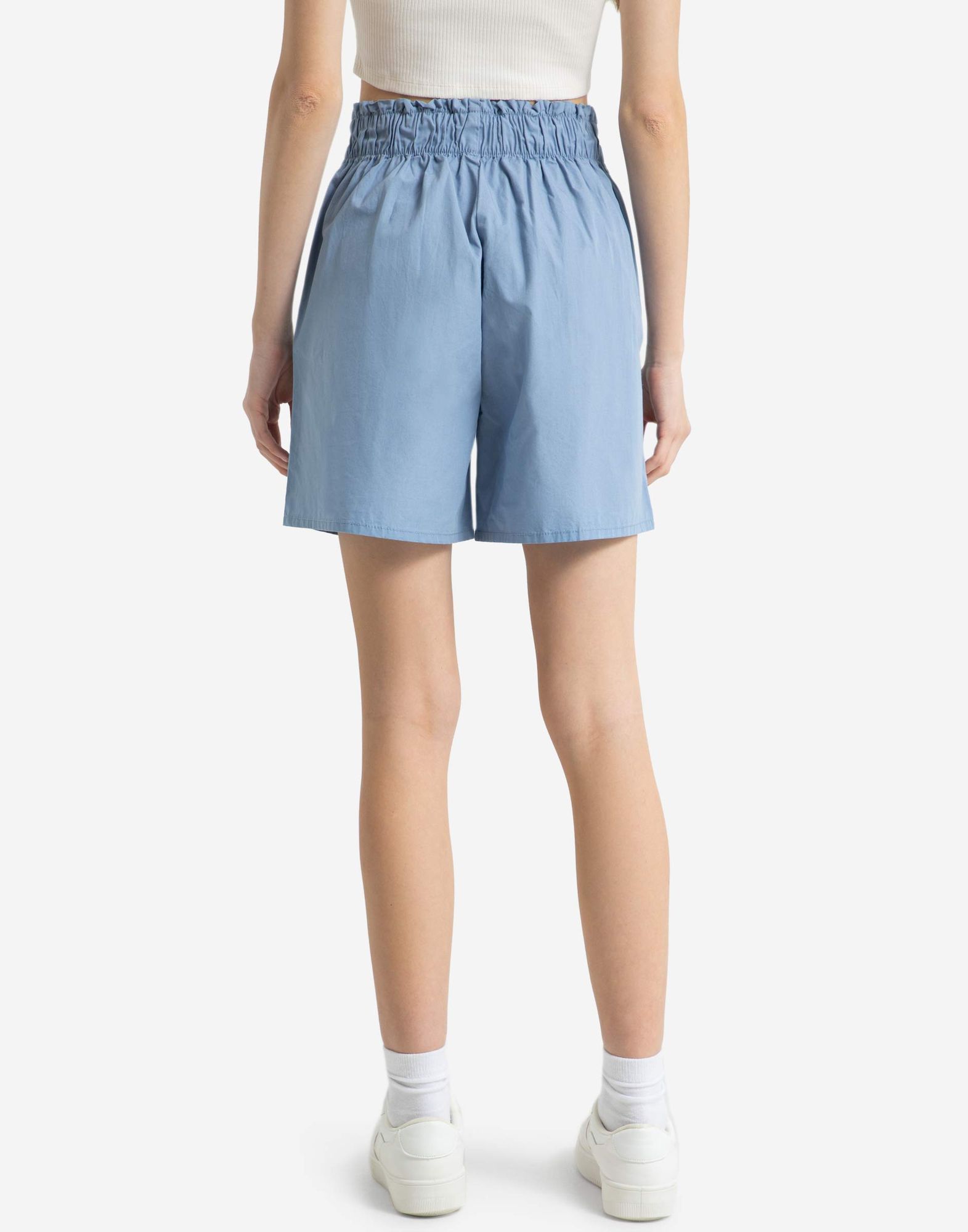 Голубые шорты Easy Fit с нашивкой-2