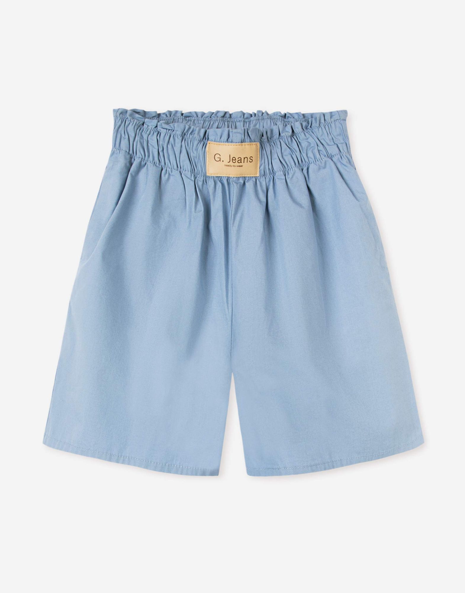 Голубые шорты Easy Fit с нашивкой-6