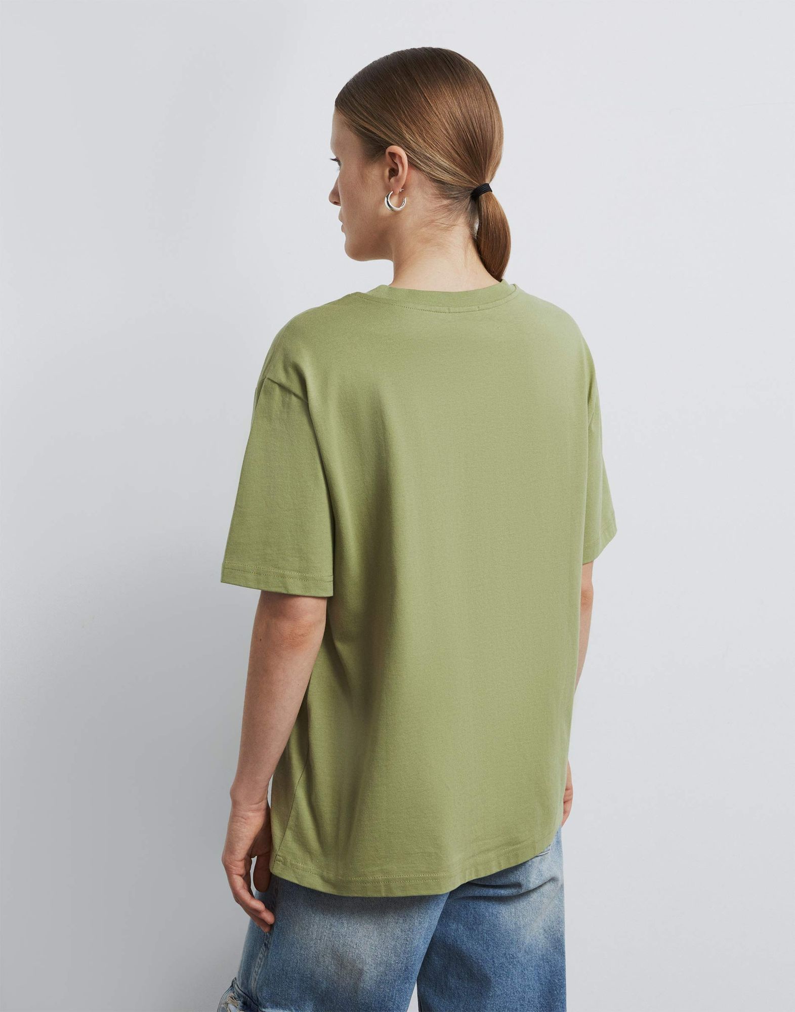 Хаки футболка oversize с аппликацией GKT024405-1 купить по цене от 699 ...