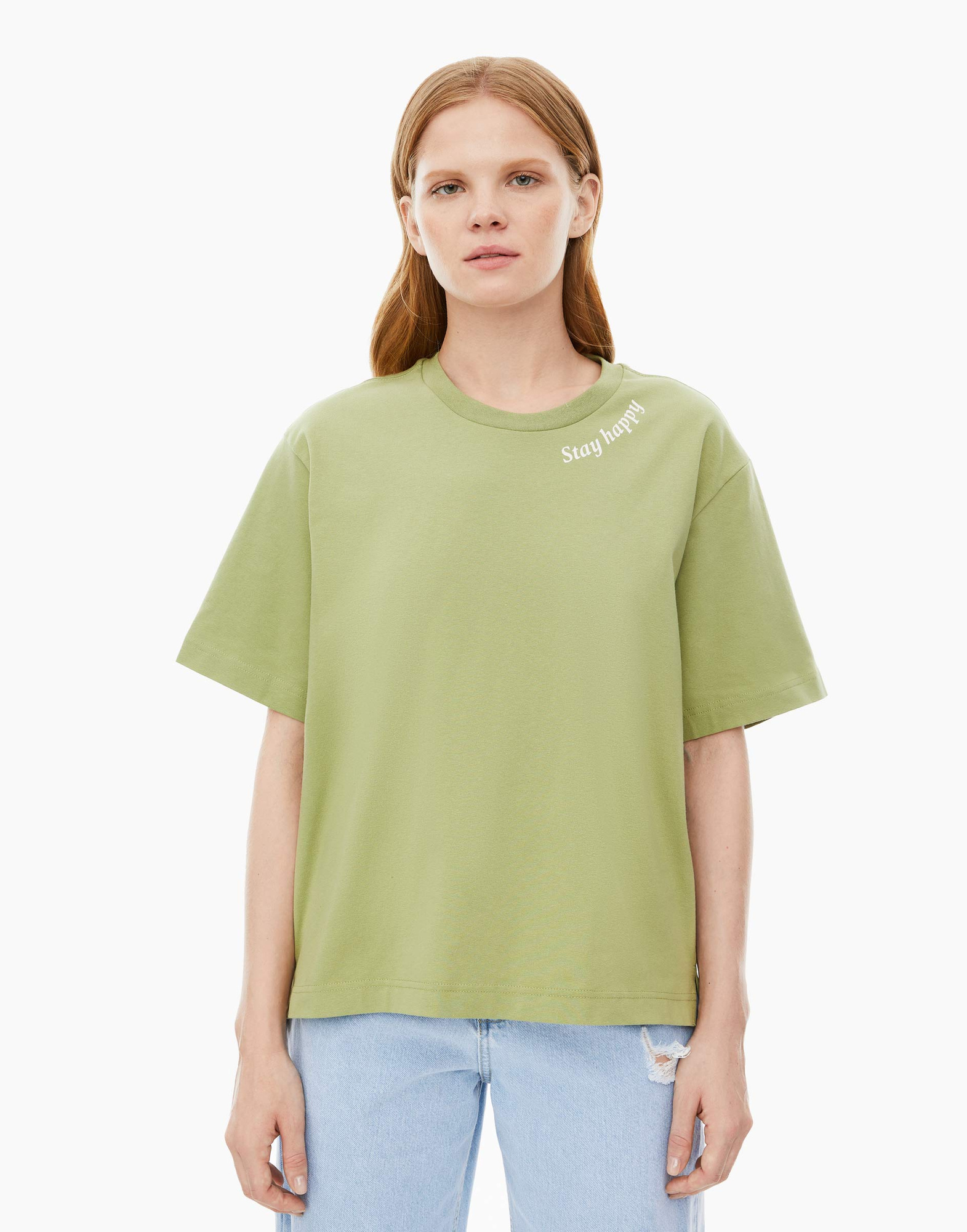 Хаки футболка oversize с надписью GKT019062-1 купить по цене от 449 ...