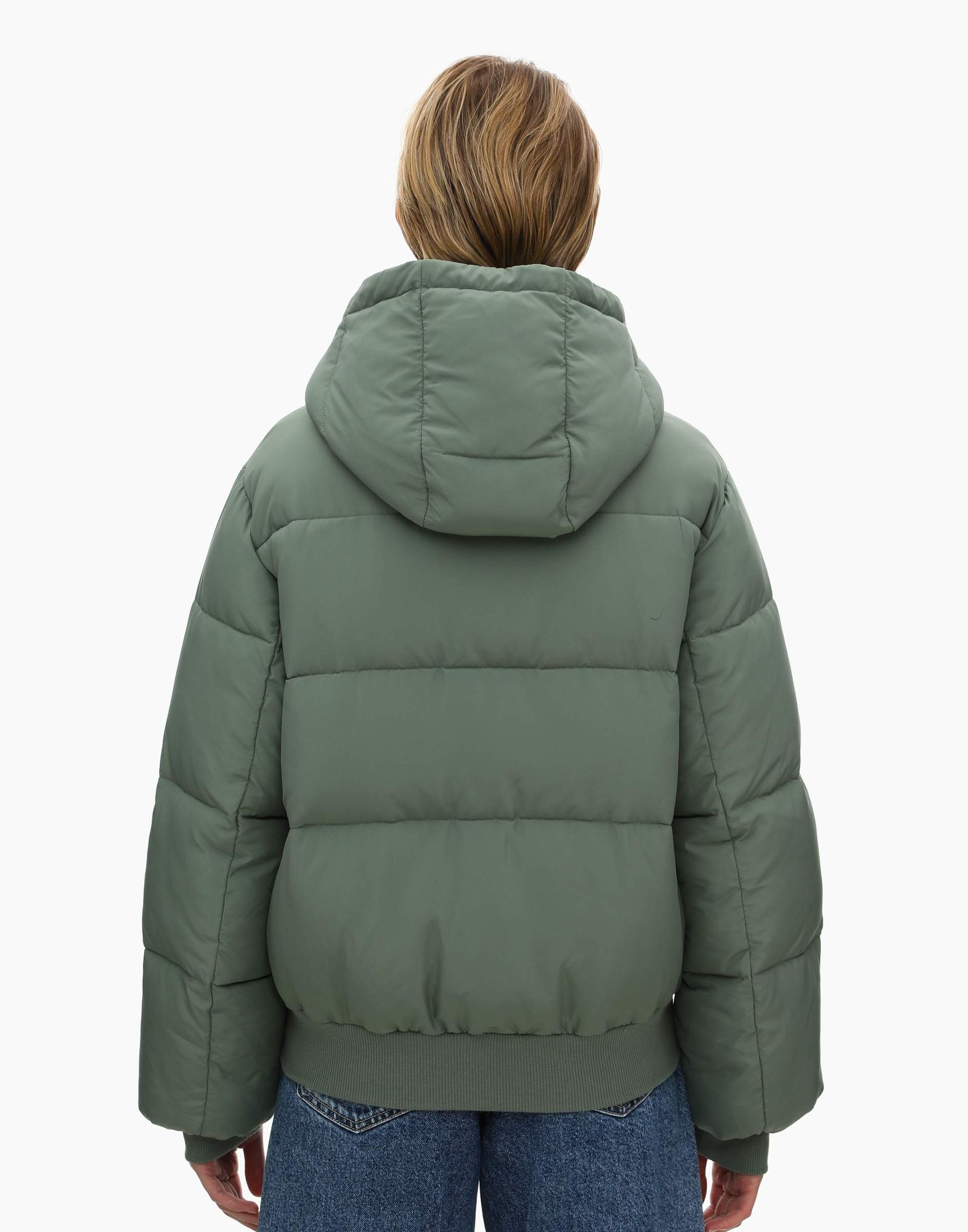 Хаки куртка oversize с синтепухом-2