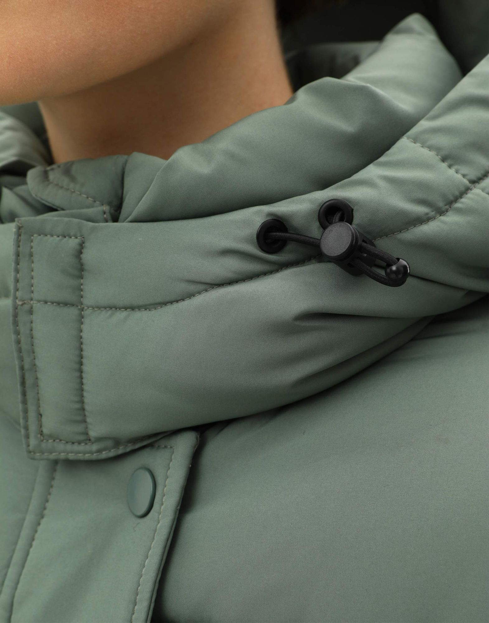 Хаки куртка oversize с синтепухом-6