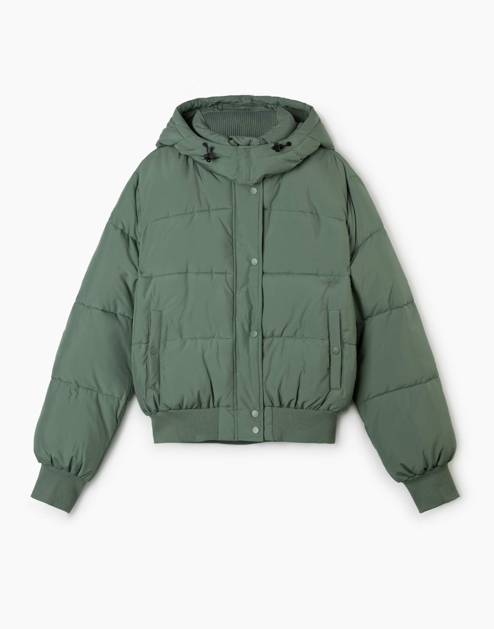 Хаки куртка oversize с синтепухом-7