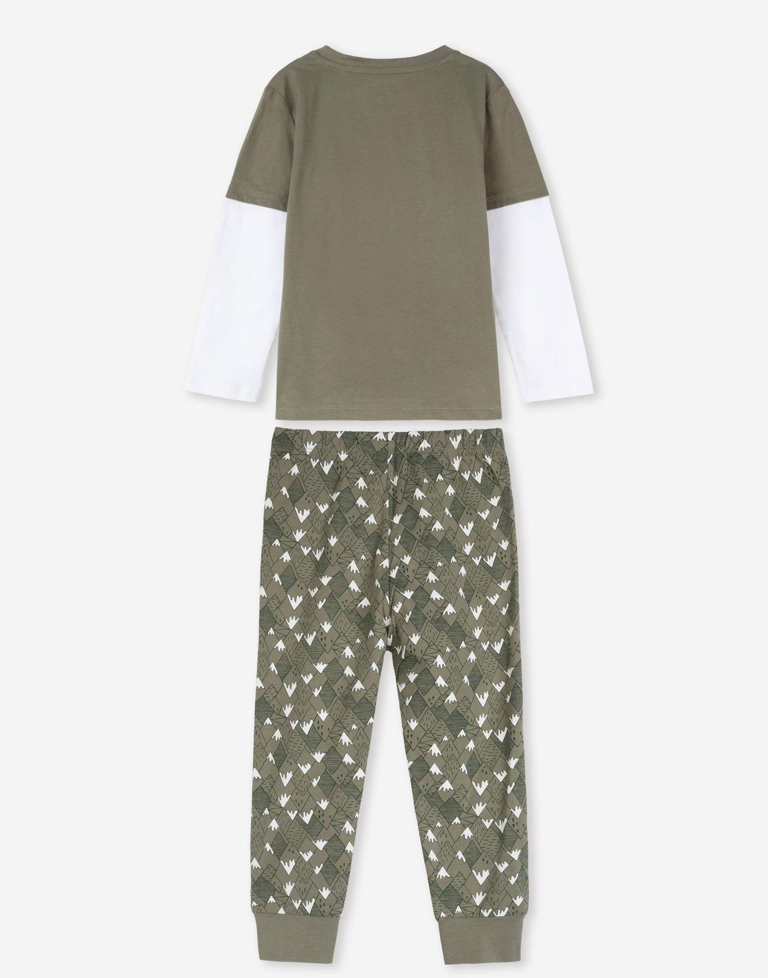 Хаки пижама с принтом для мальчика-1