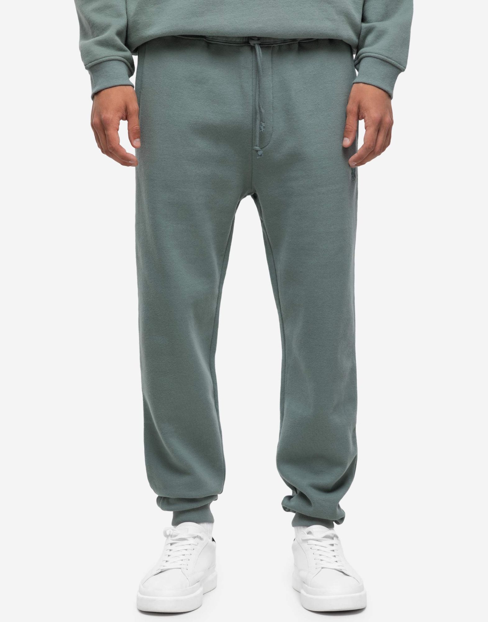 Хаки спортивные брюки Jogger с надписью Ready steady go-1