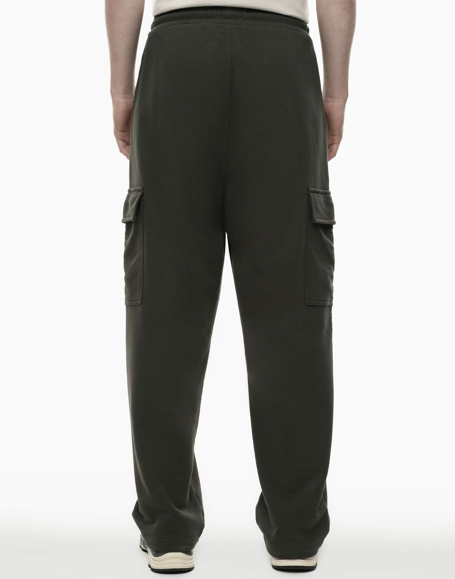 Хаки спортивные брюки Wide-leg Cargo -2