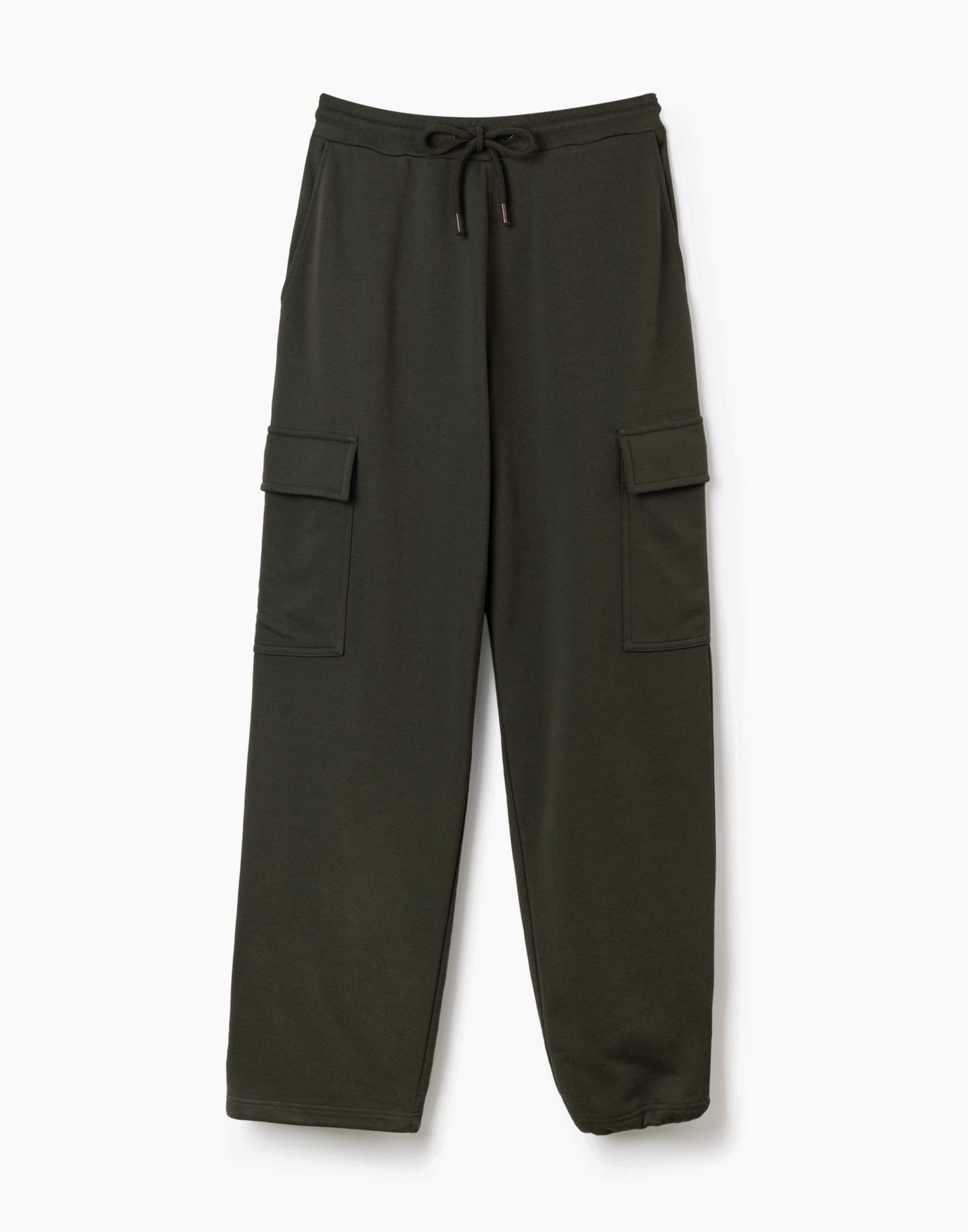 Хаки спортивные брюки Wide-leg Cargo -4