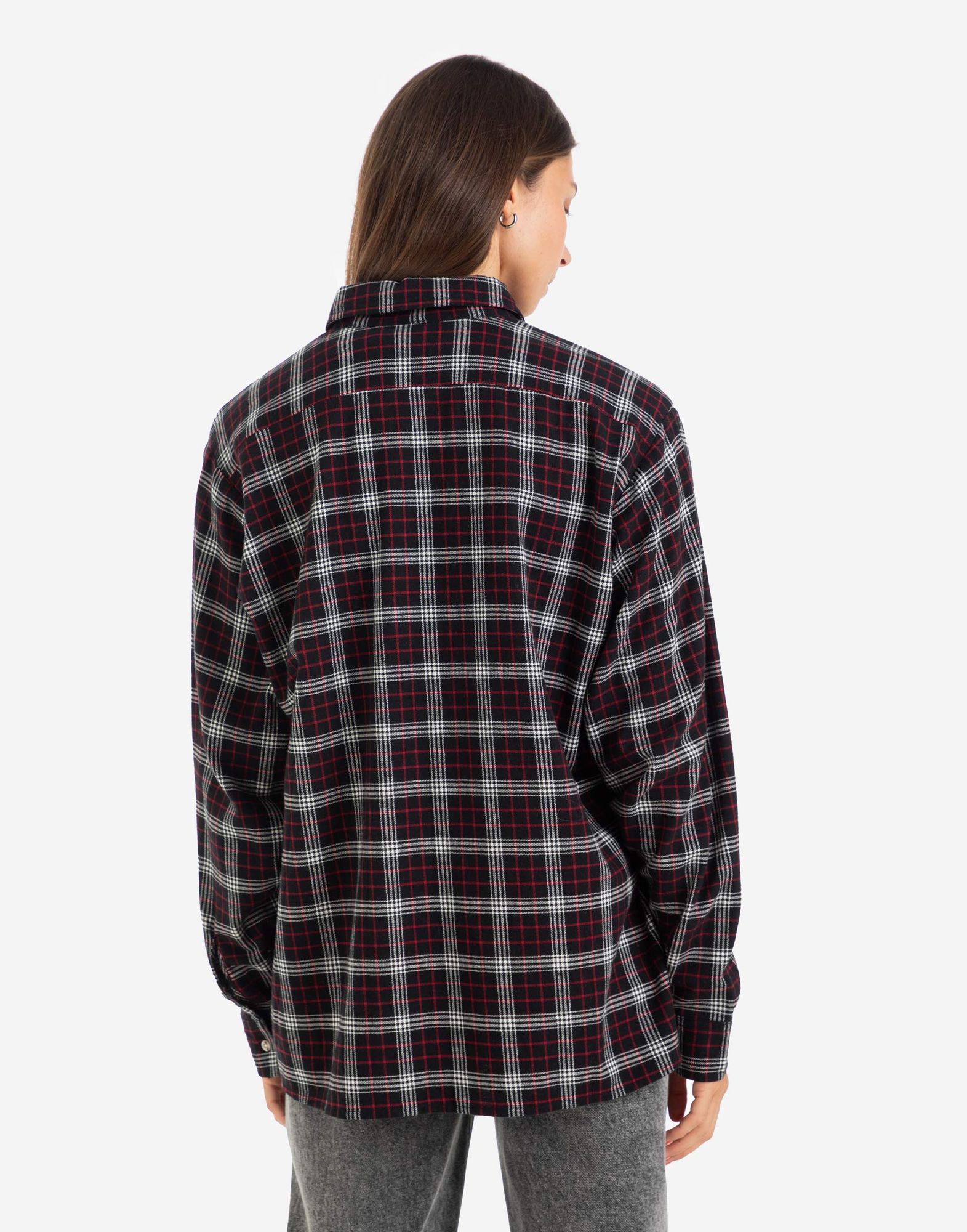 Клетчатая унисекс-рубашка oversize из фланели-1