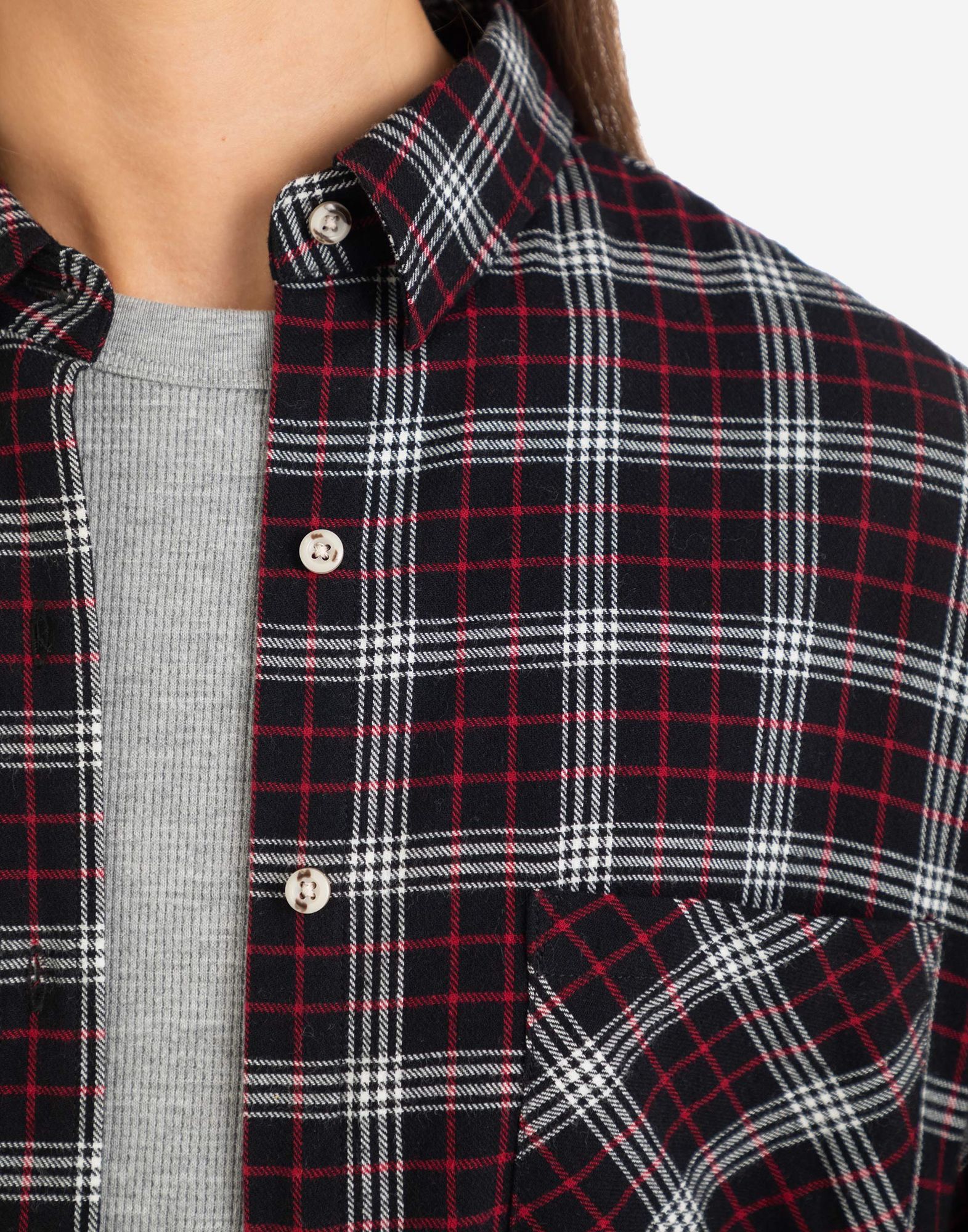Клетчатая унисекс-рубашка oversize из фланели-3