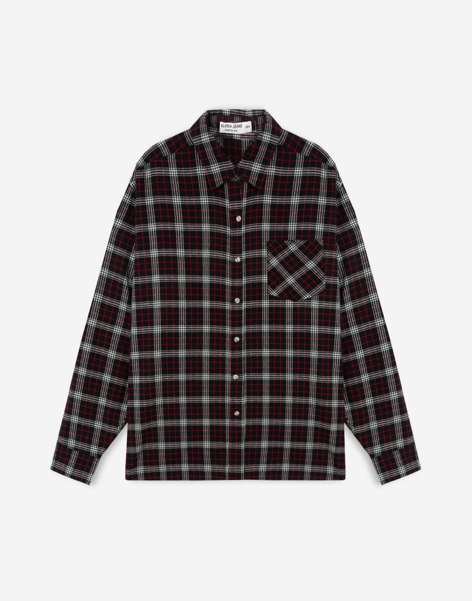 Клетчатая унисекс-рубашка oversize из фланели-4