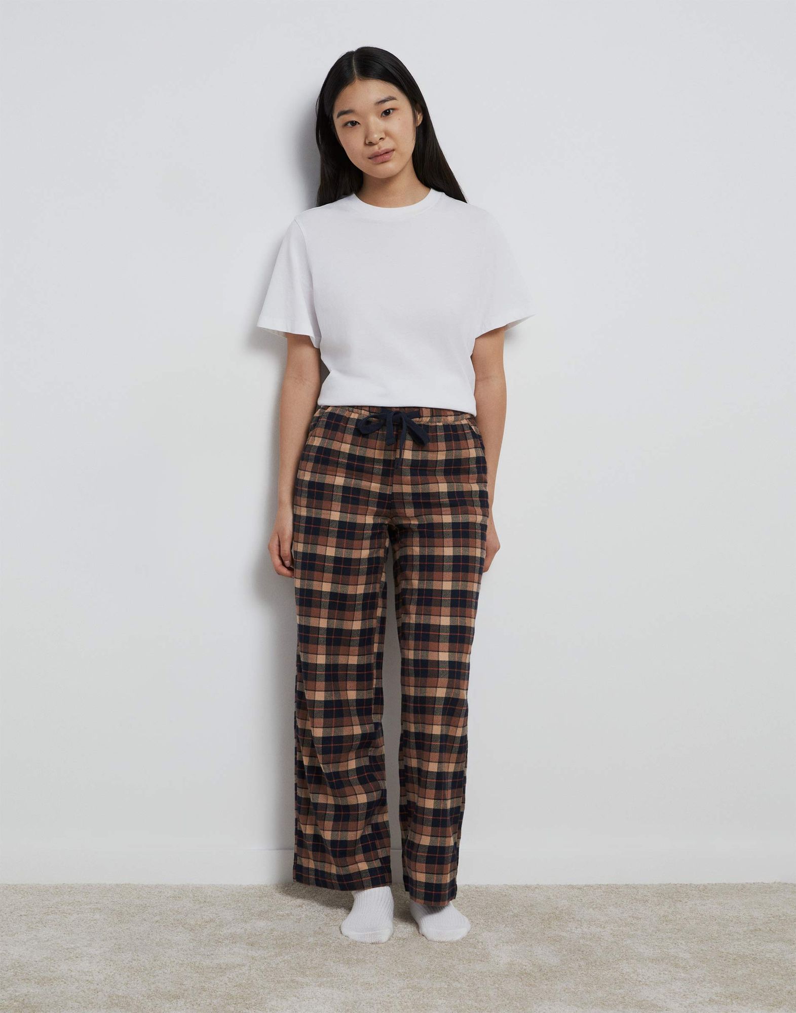 Клетчатые пижамные брюки Oversize для девочки-1