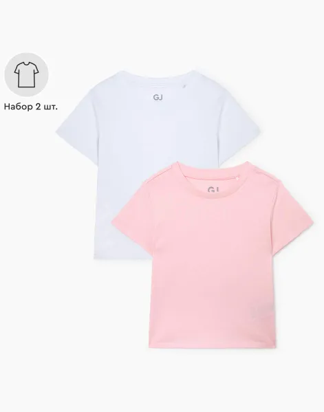 Комплект базовых футболок Straight для девочки 2 шт.-0