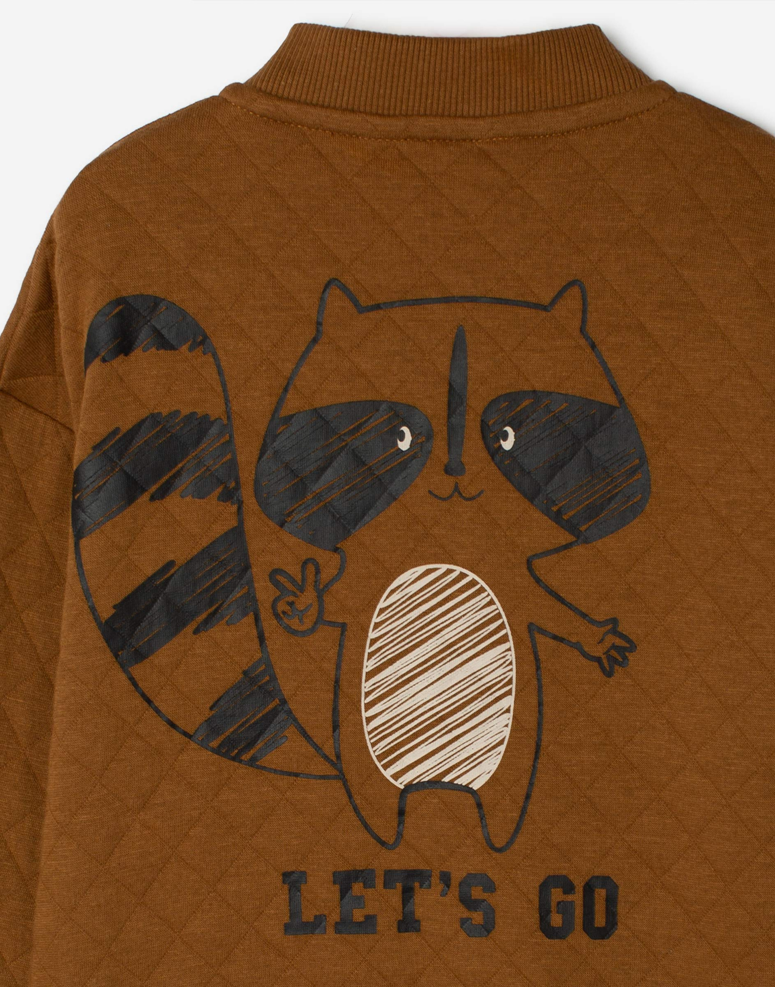 Коричневая толстовка с принтом Let's go для мальчика BAC009362-2