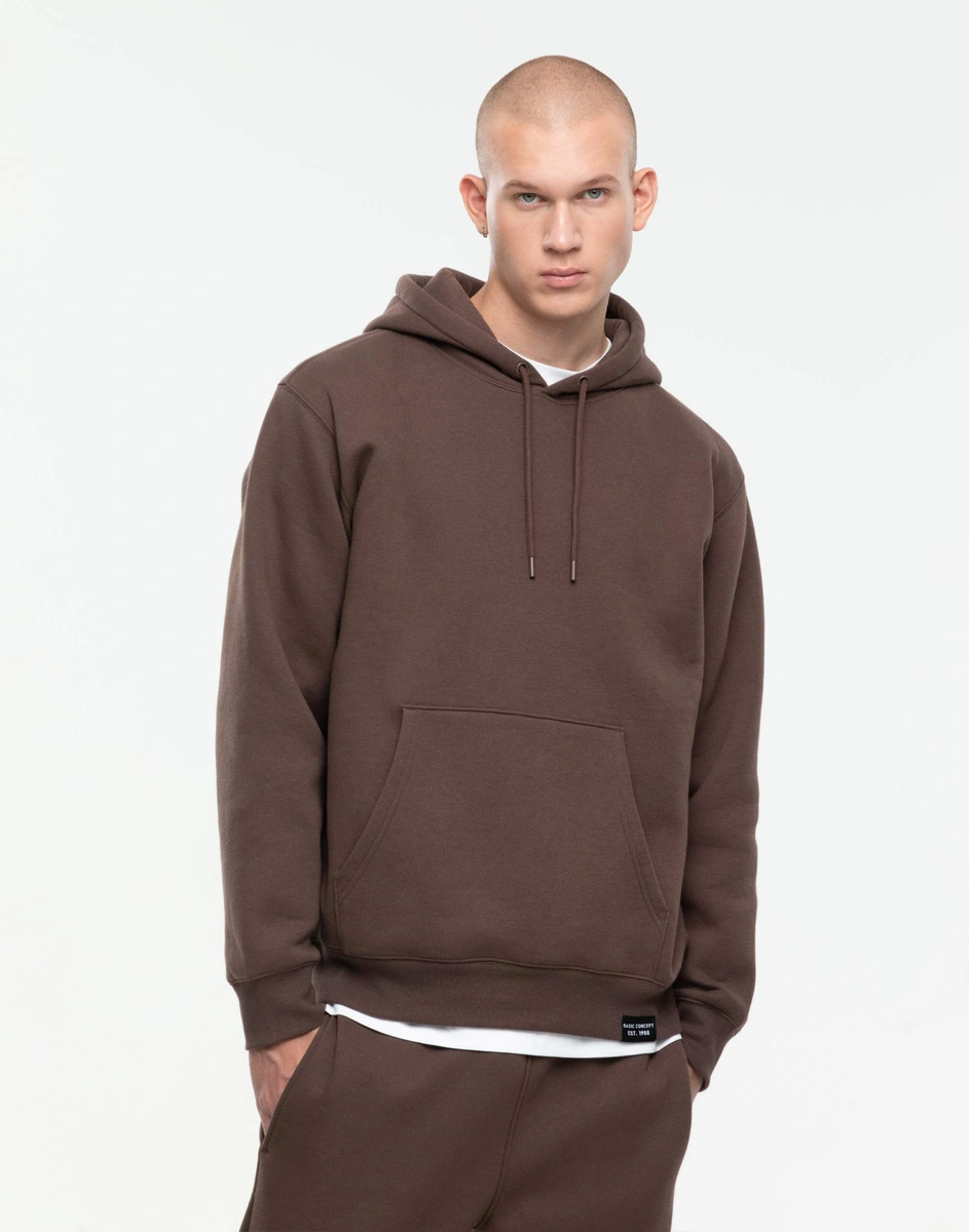 Коричневое худи oversize с надписью BAC012400-1 купить по цене от 899 ...