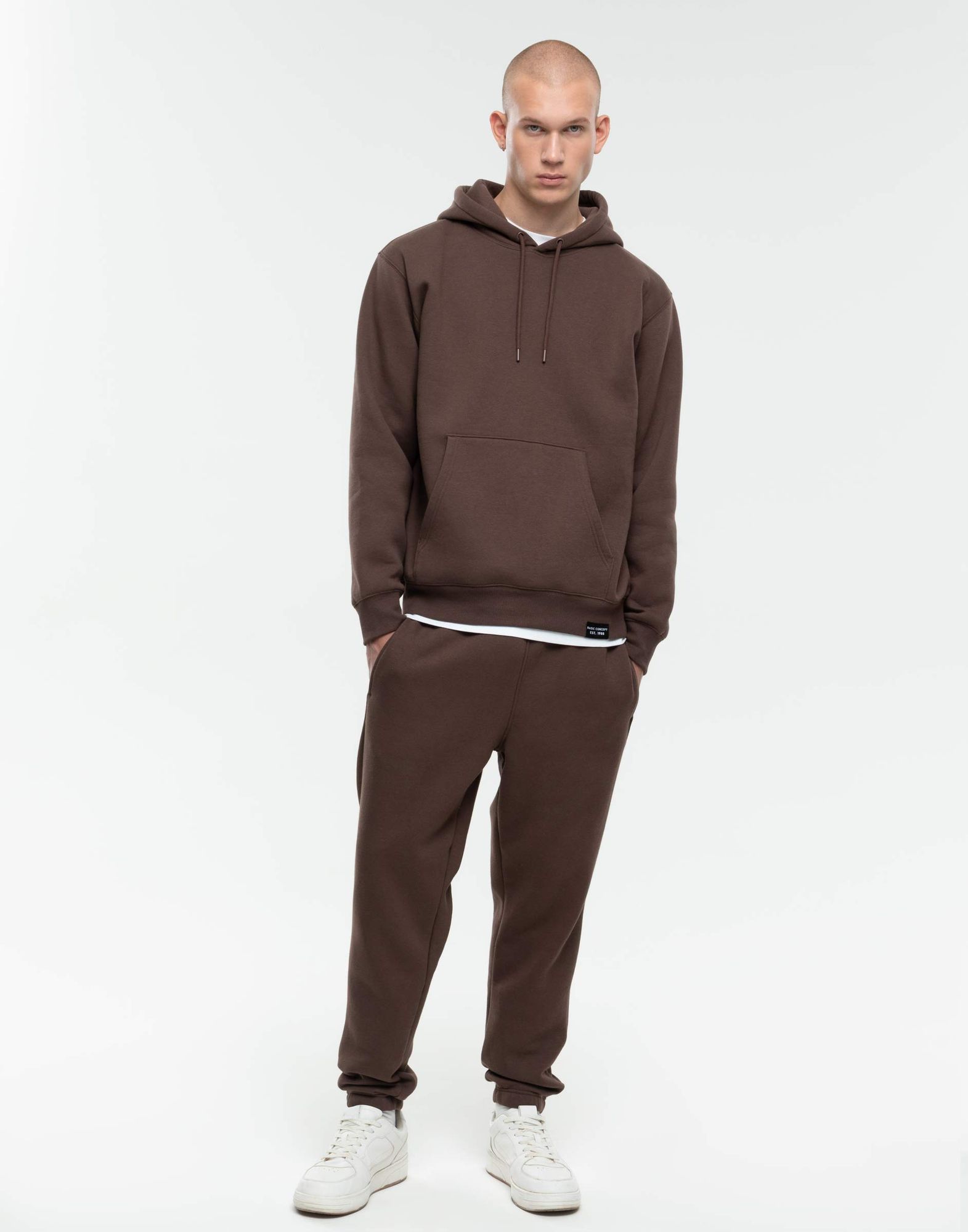 Коричневое худи oversize с надписью BAC012400-1 купить по цене от 899 ...