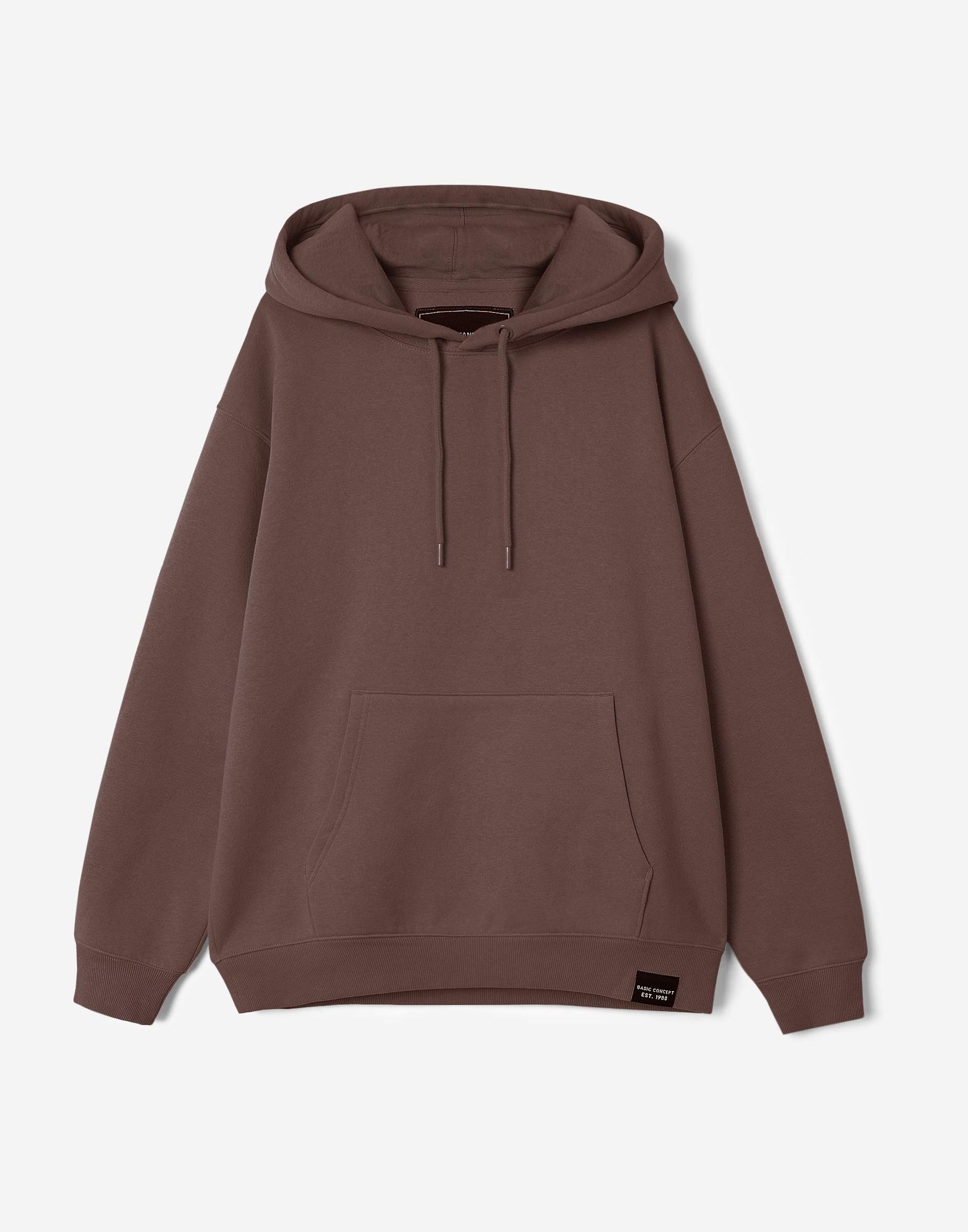 Коричневое худи oversize с надписью BAC012400-1 купить по цене от 899 ...