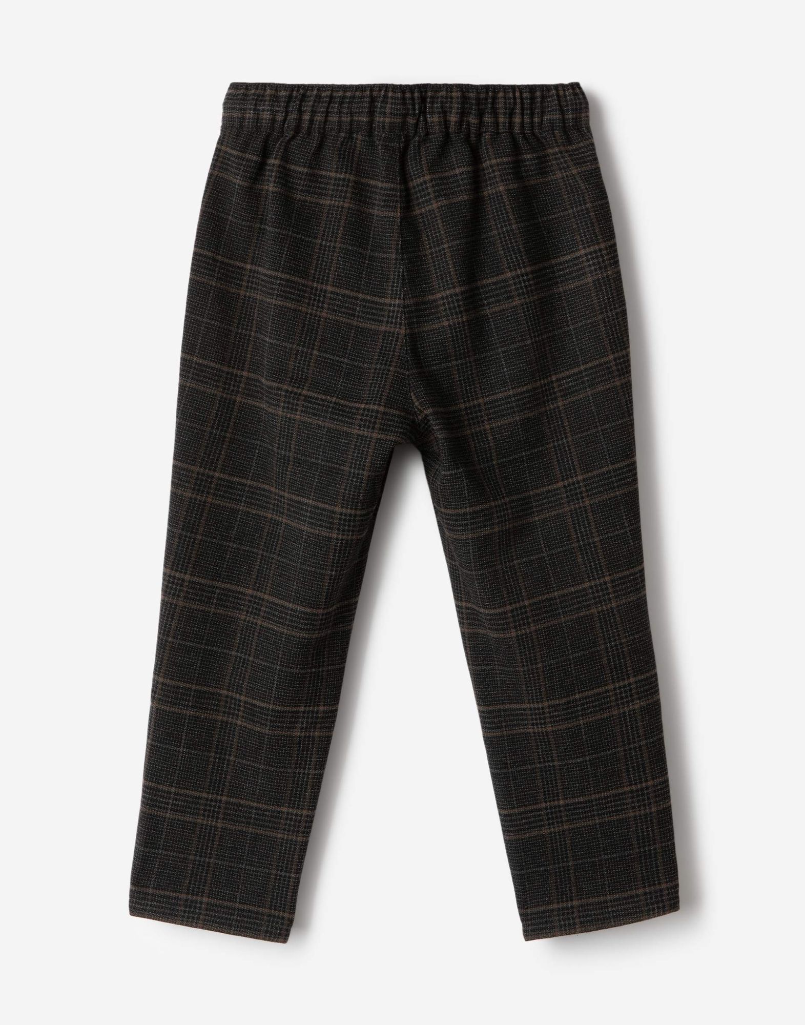 Коричневые клетчатые брюки Tapered для мальчика-1