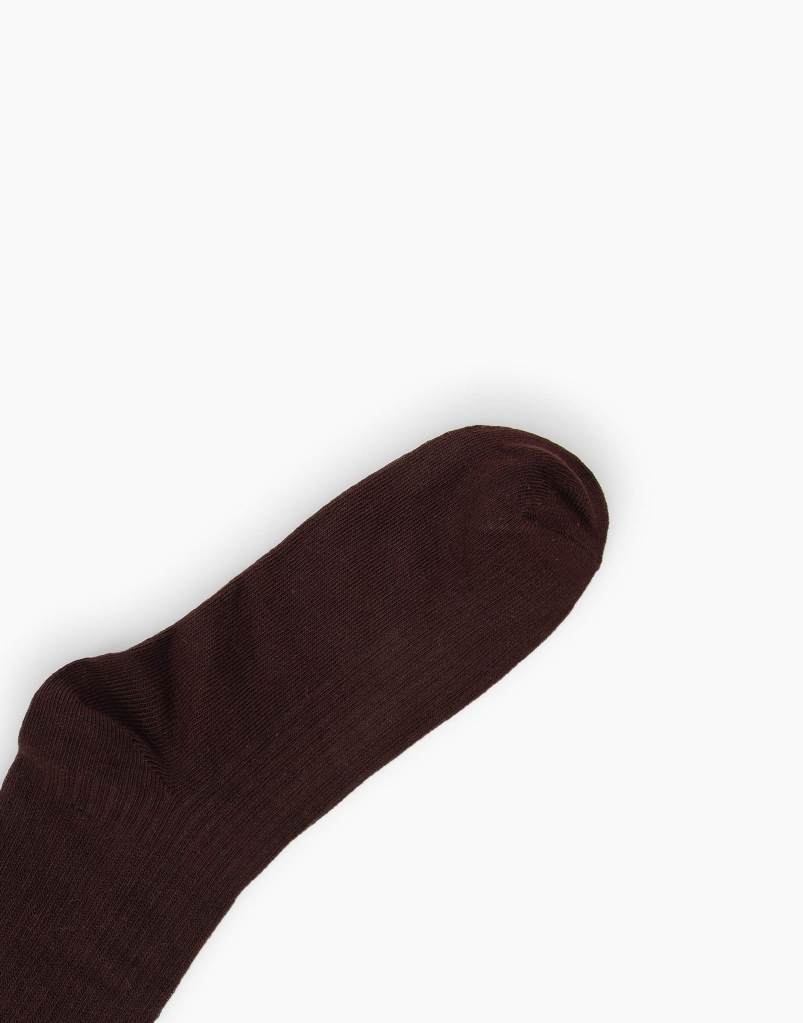 Коричневые носки в рубчик с вышивкой-2