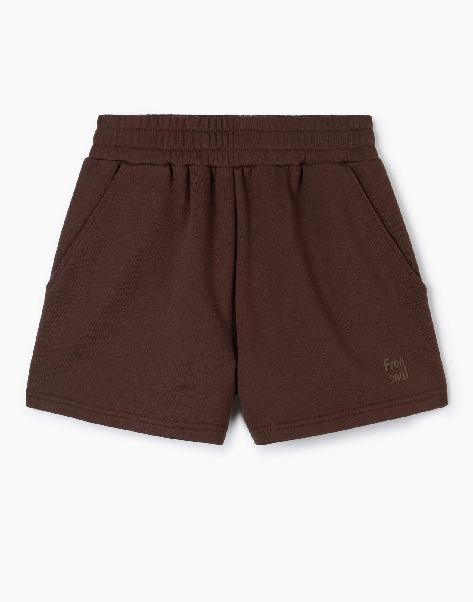 Коричневые шорты Easy fit с вышивкой GSH010955-4 купить по цене от 349 ...