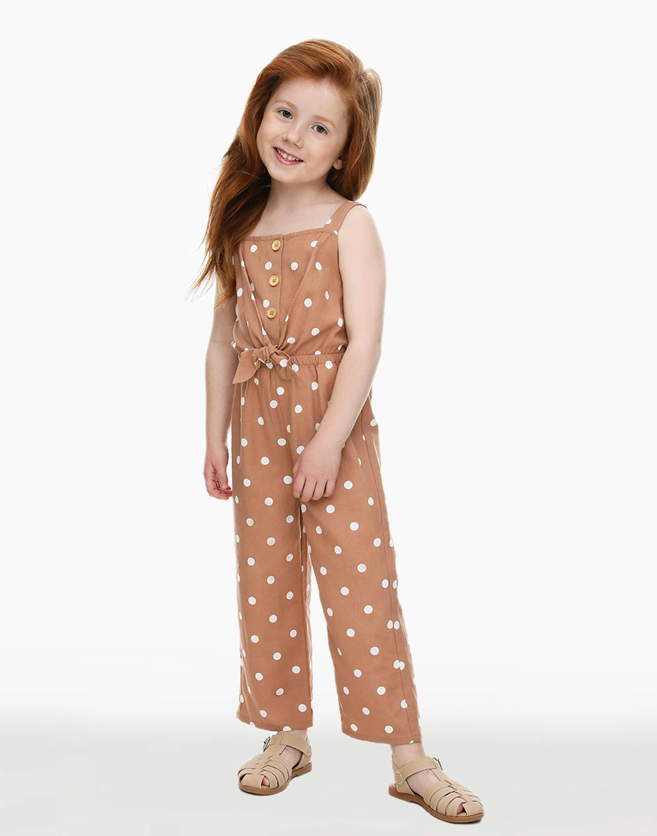 Коричневый комбинезон в горох для девочки GDR027067-1 купить по цене от ...