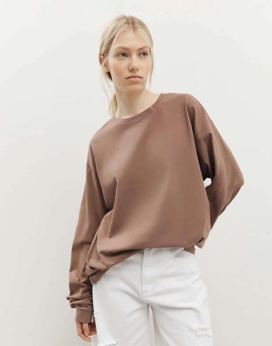 Коричневый лонгслив superoversize GKT024416-2 купить по цене от 599 ...