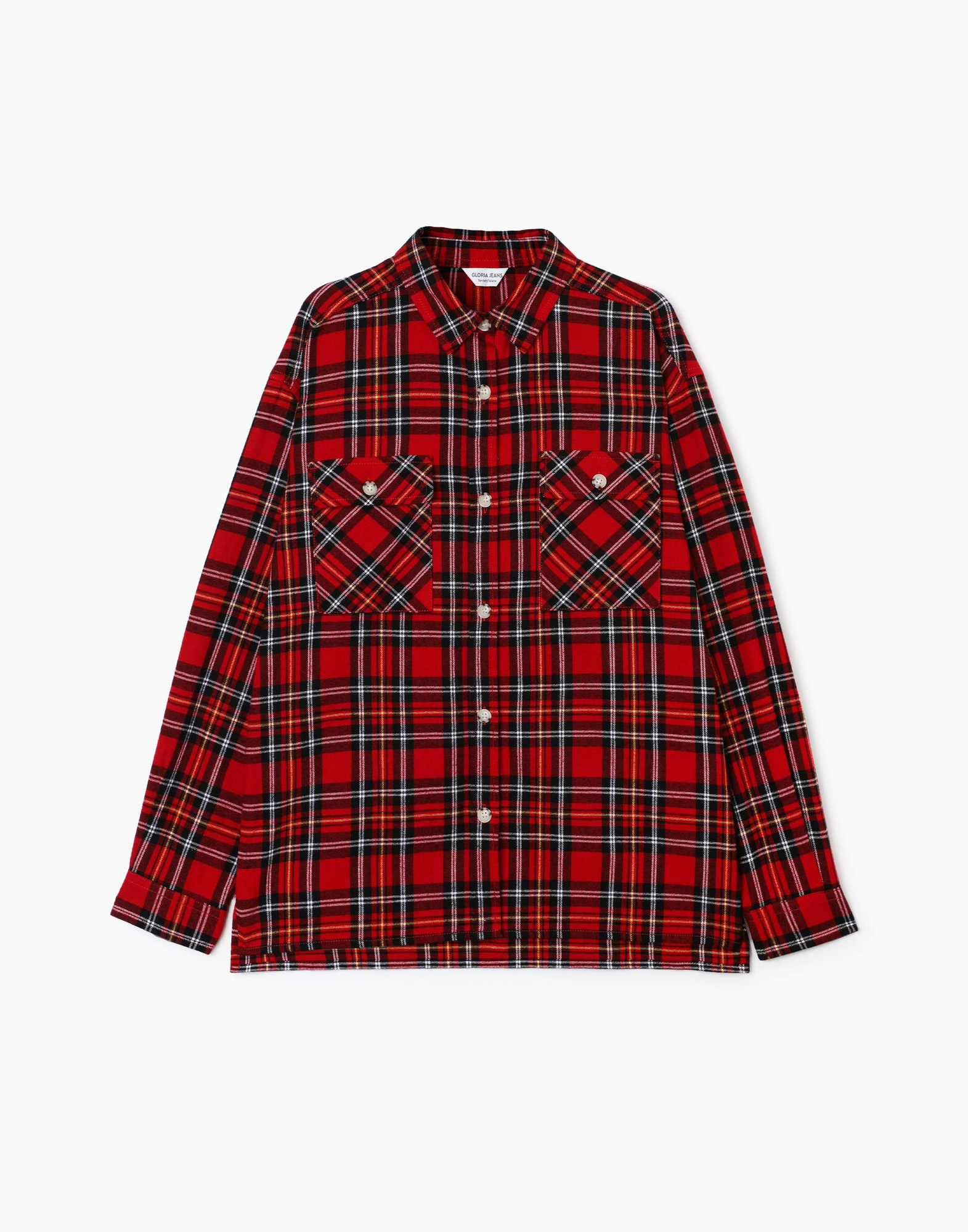 Красная клетчатая рубашка oversize для девочки GWT003260-2 купить по ...