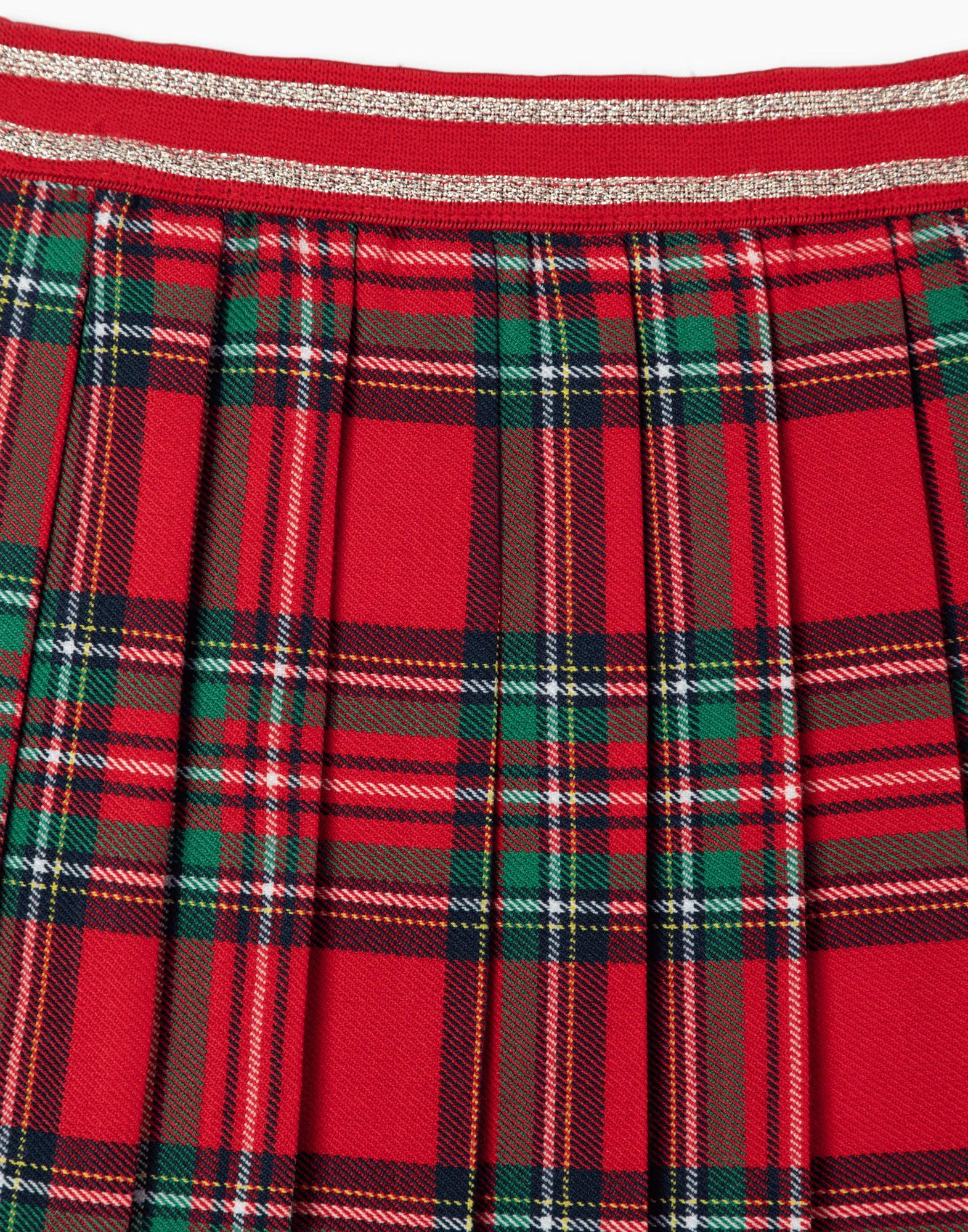 Красная клетчатая юбка в складку для девочки-2