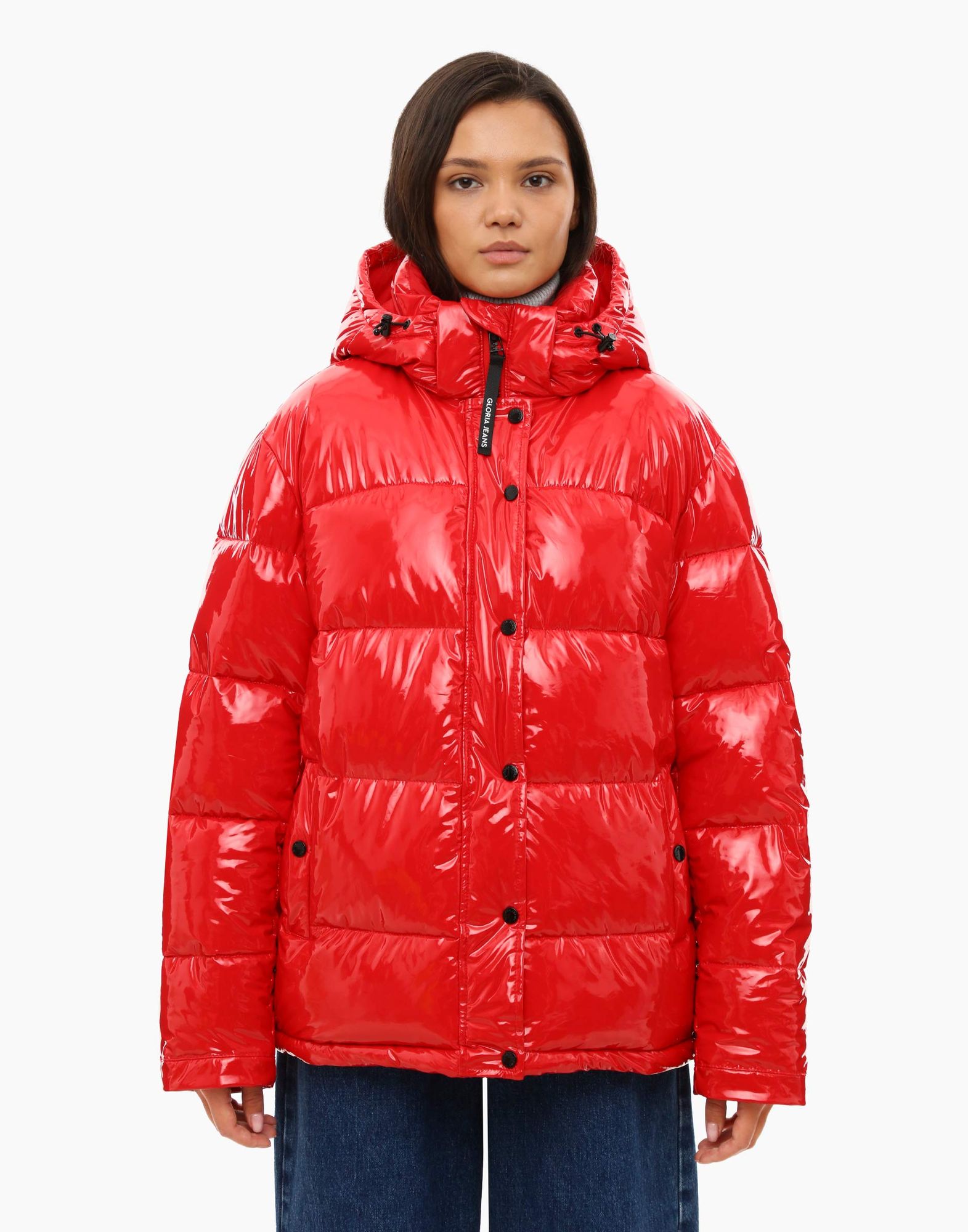 Красная oversize-куртка с синтепухом и карманами-2