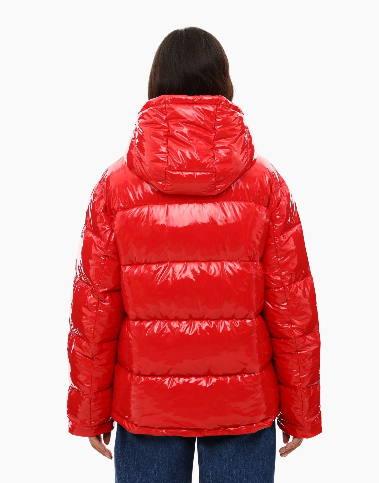 Красная oversize-куртка с синтепухом и карманами-3
