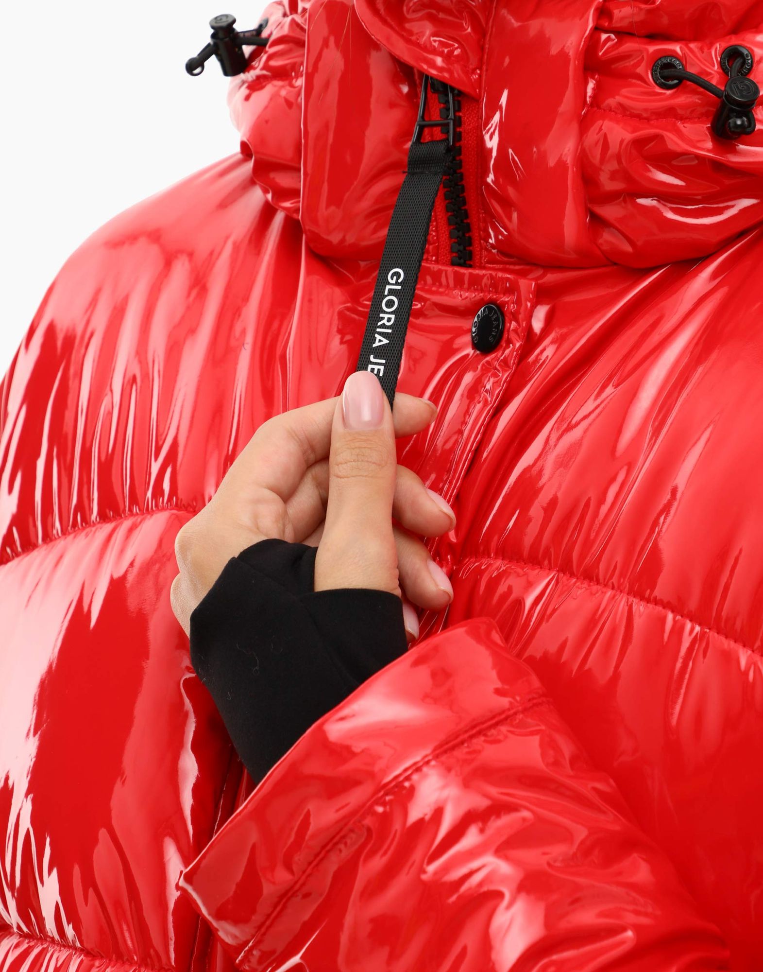 Красная oversize-куртка с синтепухом и карманами-4