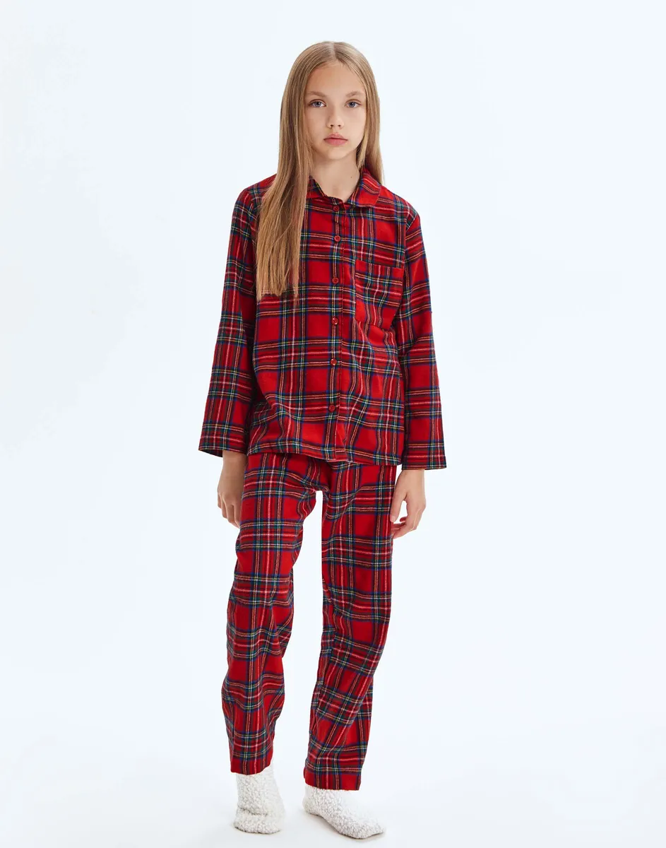 Красная пижама oversize в клетку GSL002324-1 купить по цене от 699 ...
