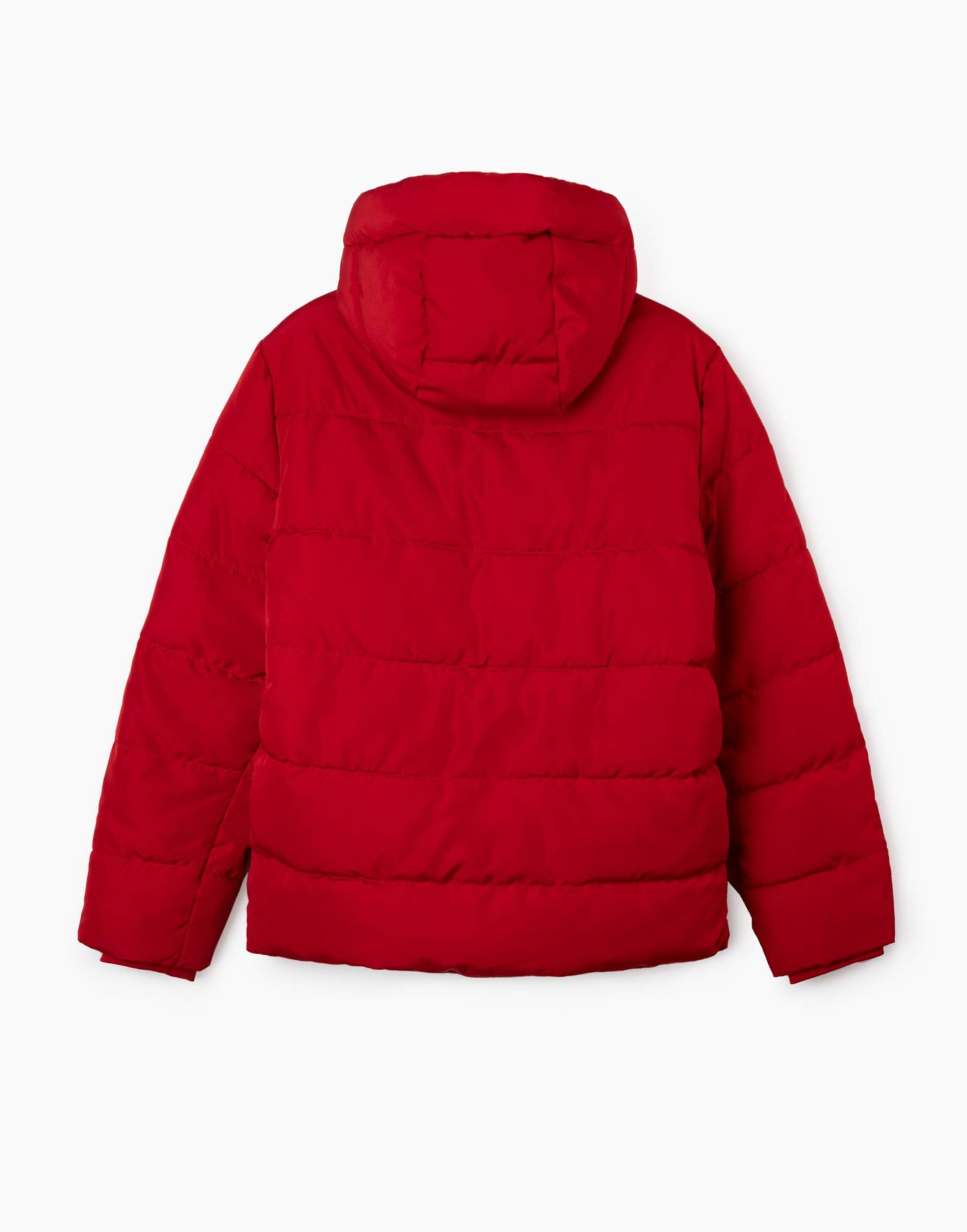 Красная утеплённая куртка с принтом и нашивкой для мальчика-2
