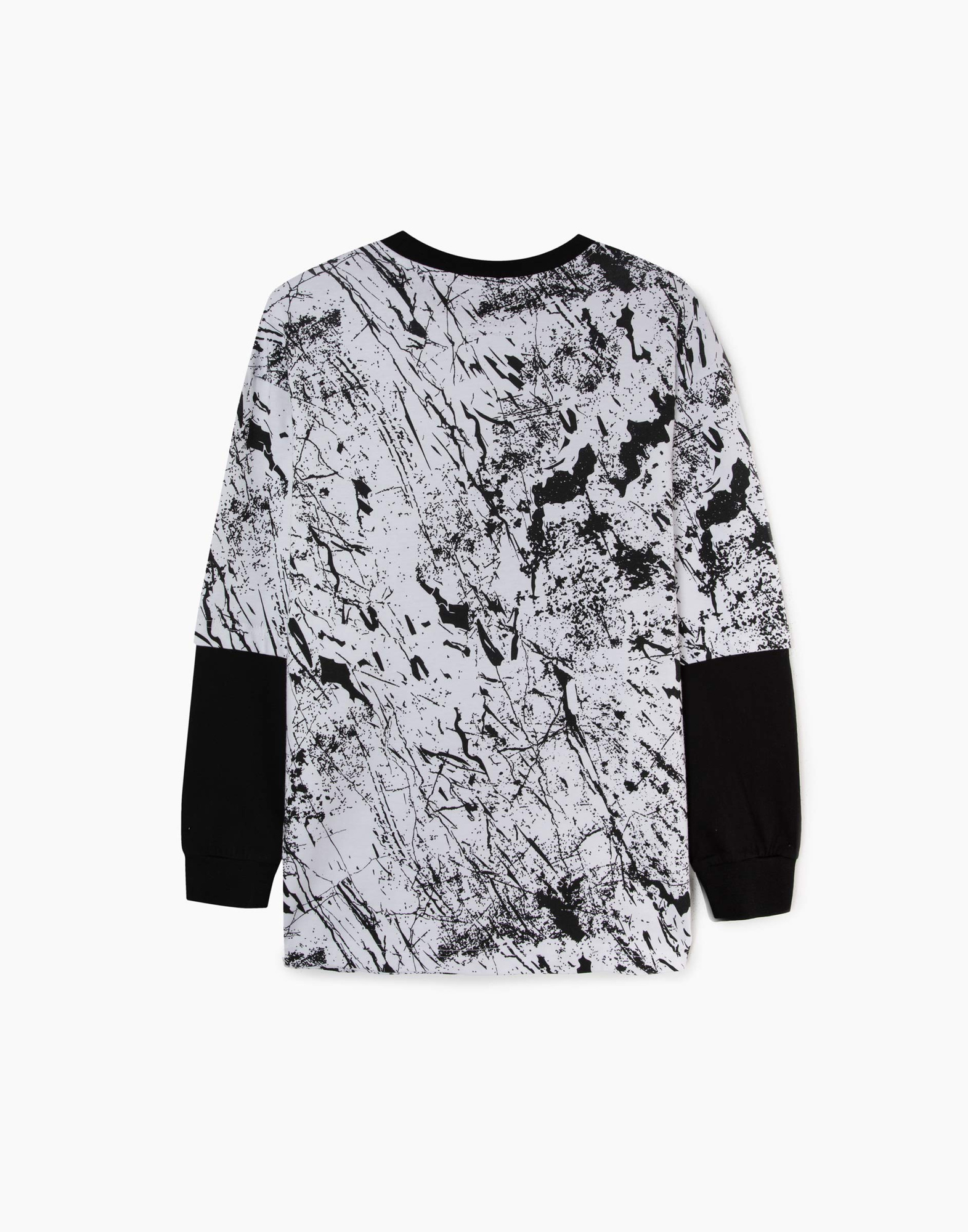 Лонгслив oversize с двойным рукавом и принтом для мальчика BKT012680-2 ...