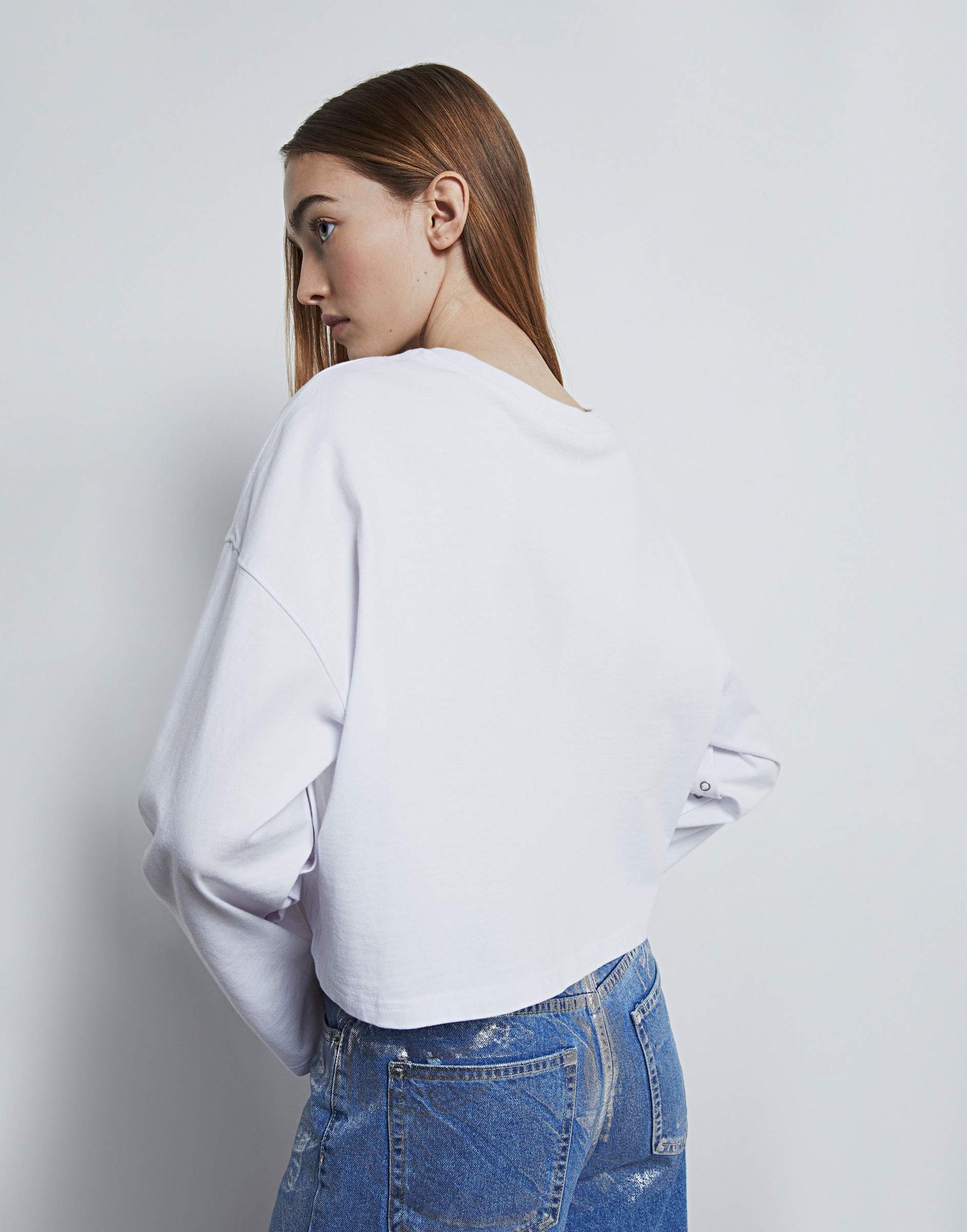 Лонгслив oversize с рукавами на кнопках GKT022102-1 купить по цене от ...